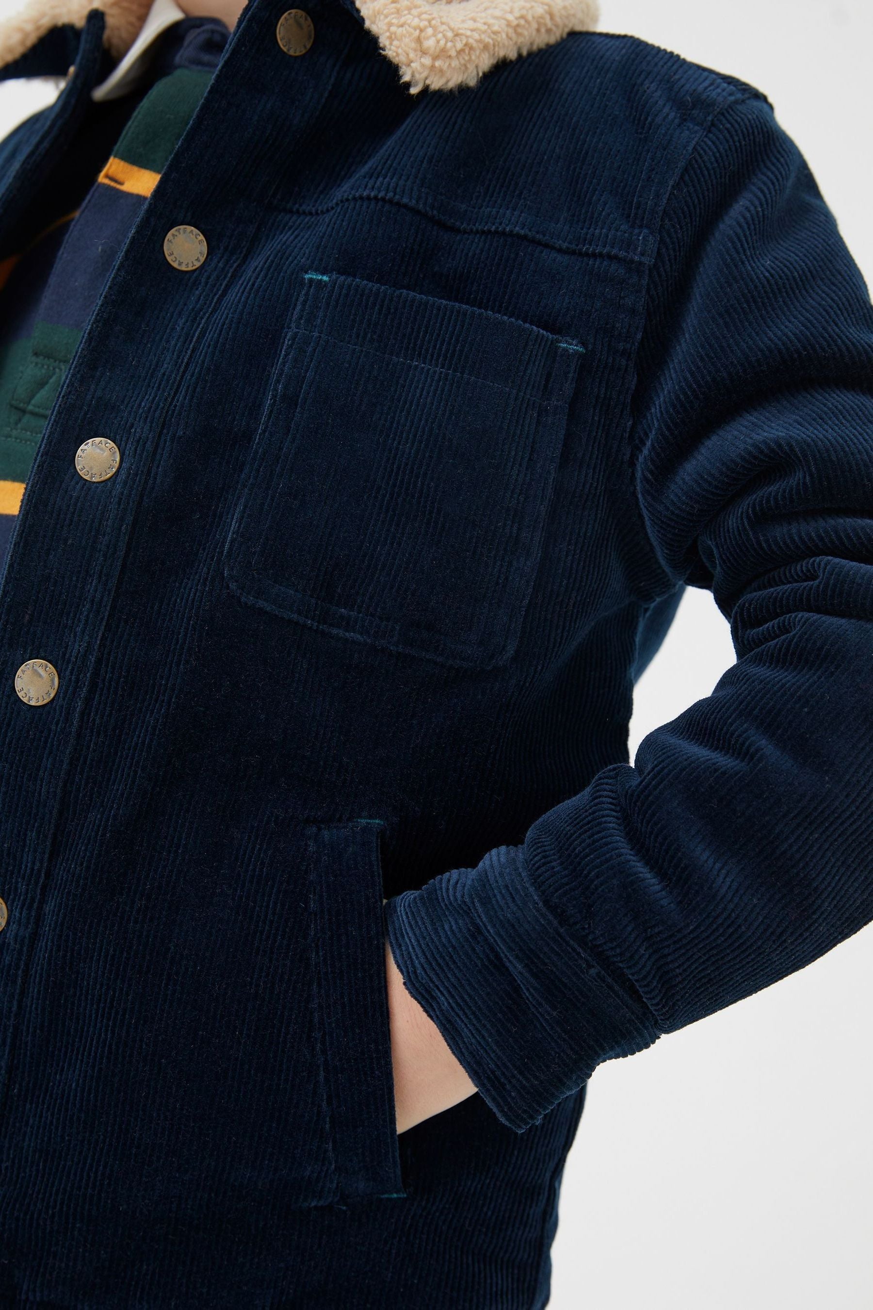 Navy Blue FatFace Cord Shacket