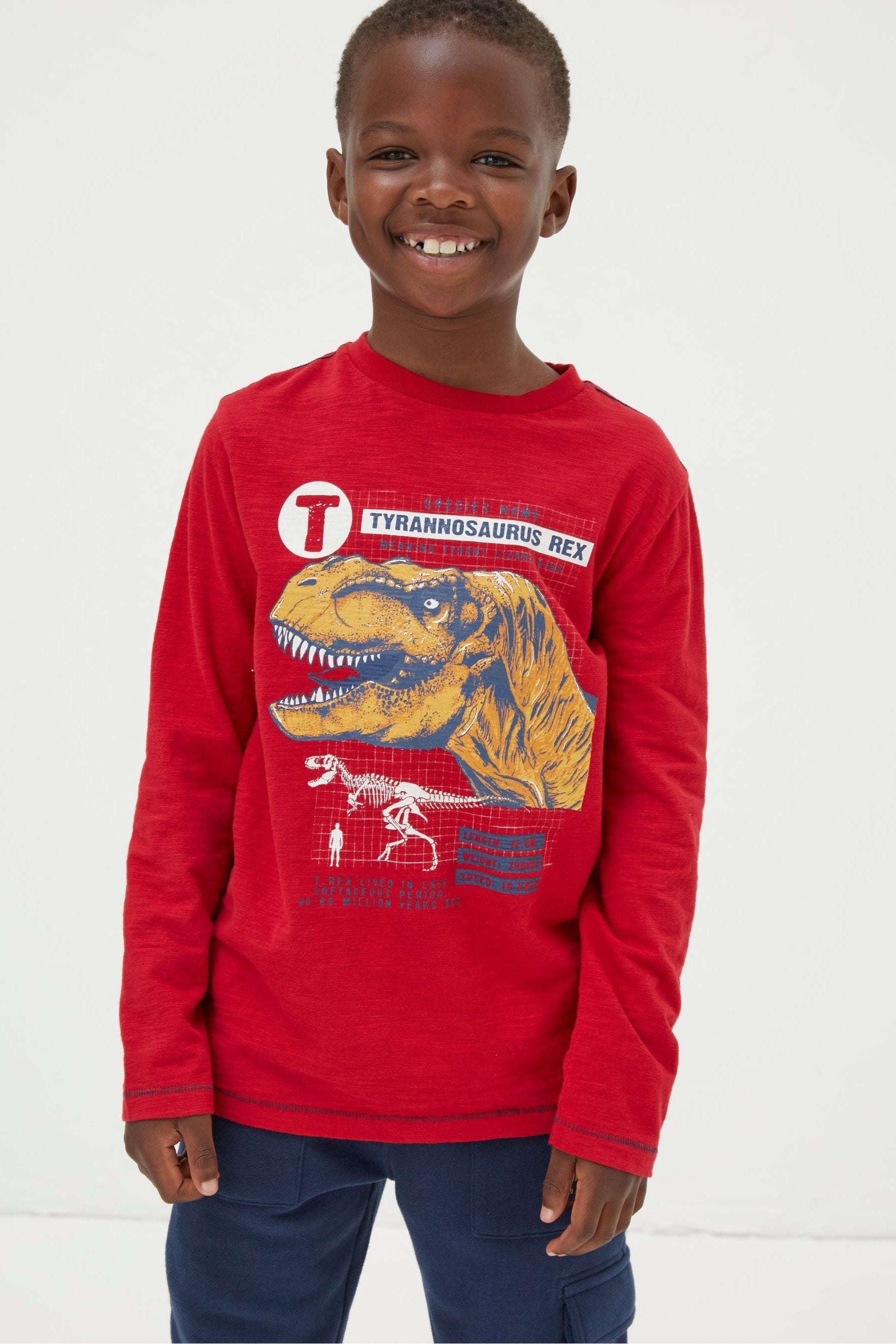 Red FatFace T-Rex Graphic T-Shirt