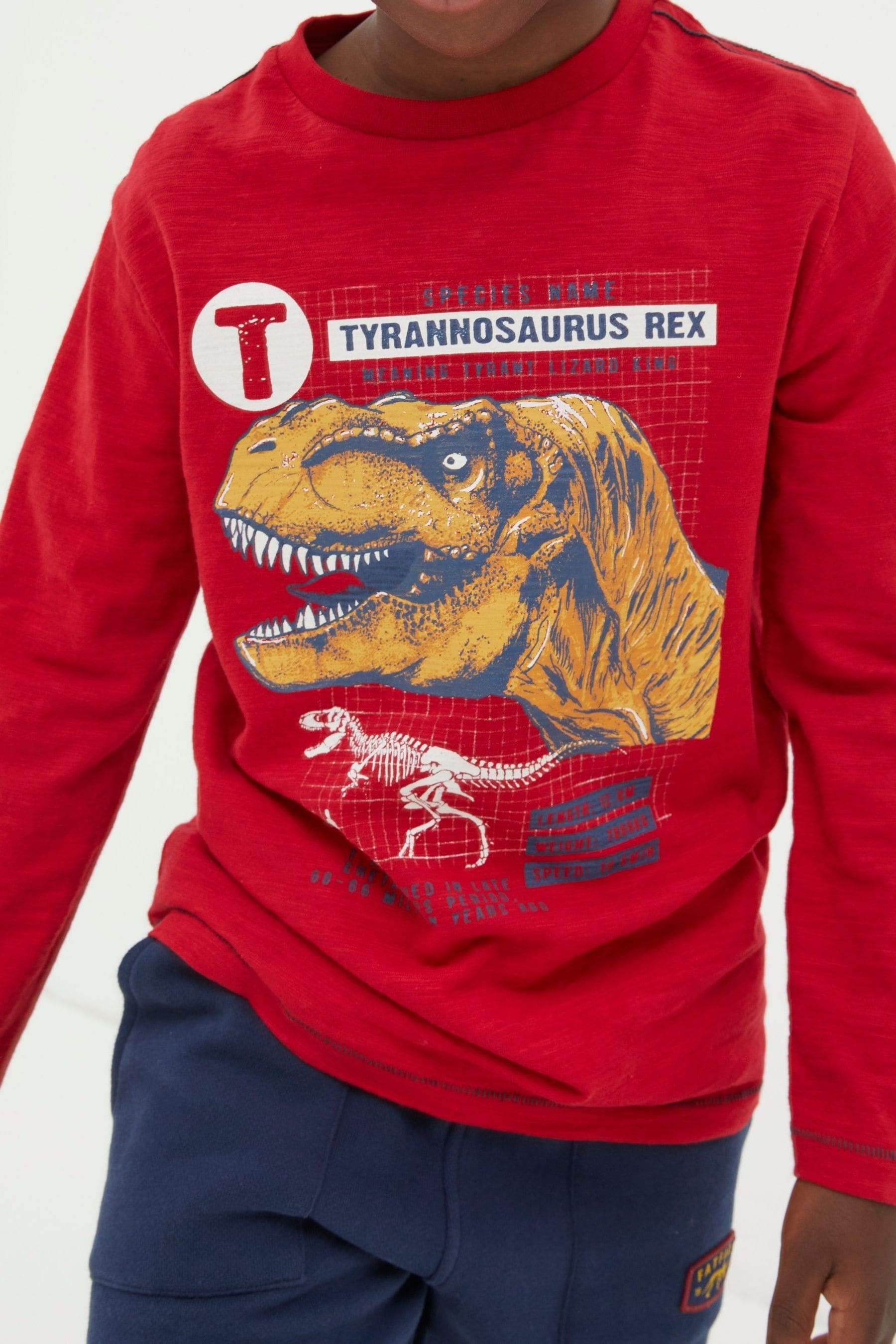 Red FatFace T-Rex Graphic T-Shirt