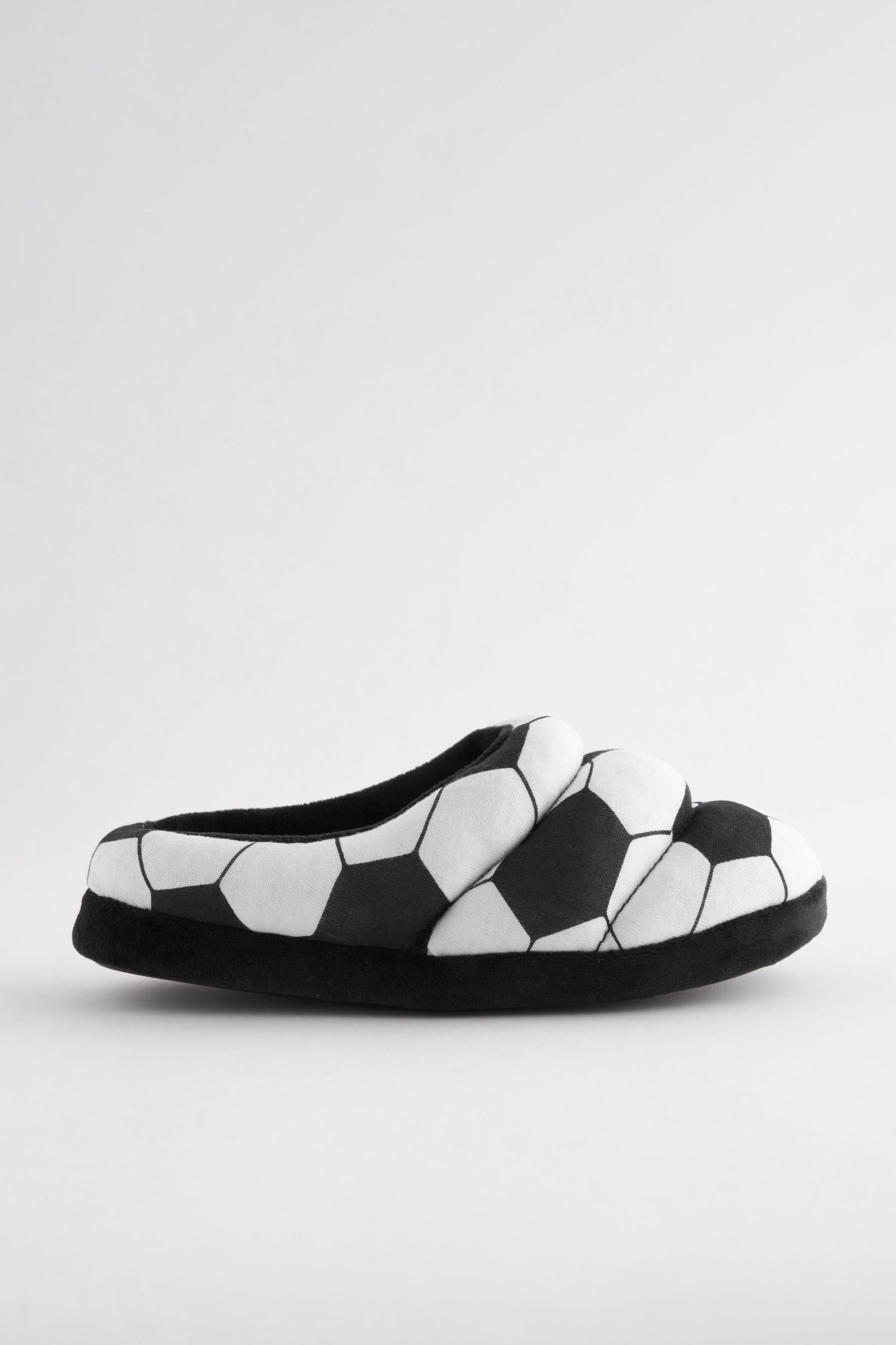 Black/White Fotball Slipper Mules