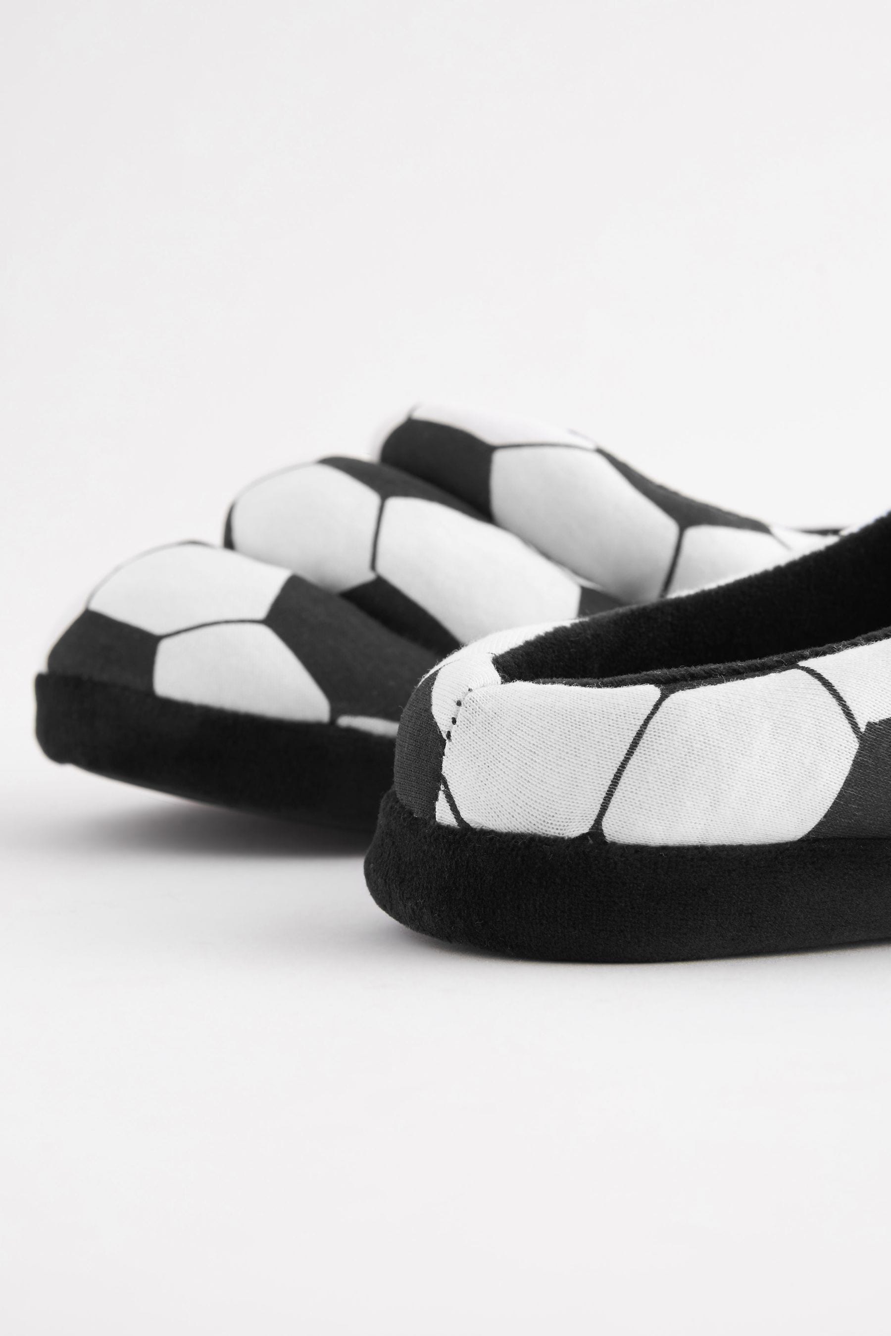 Black/White Fotball Slipper Mules