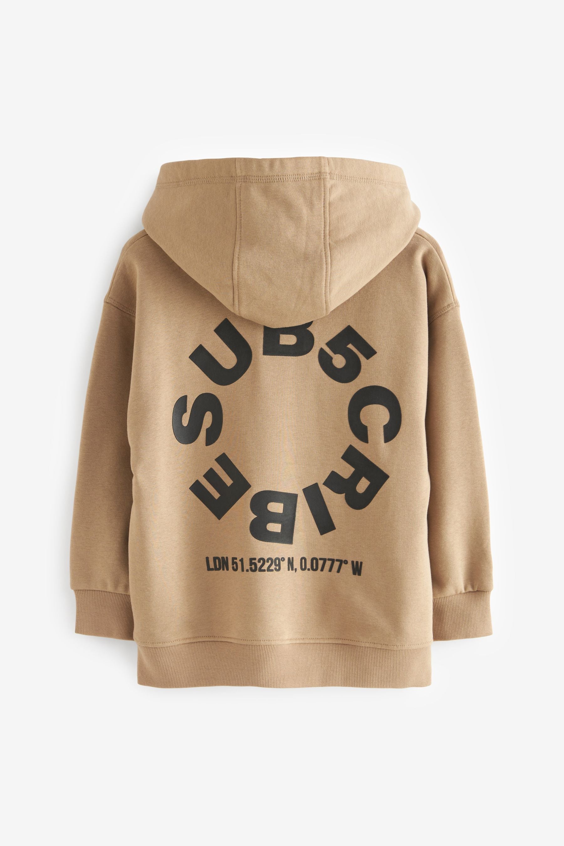 Stone Natural Subscribe Graphic Hoodie (3-16yrs)