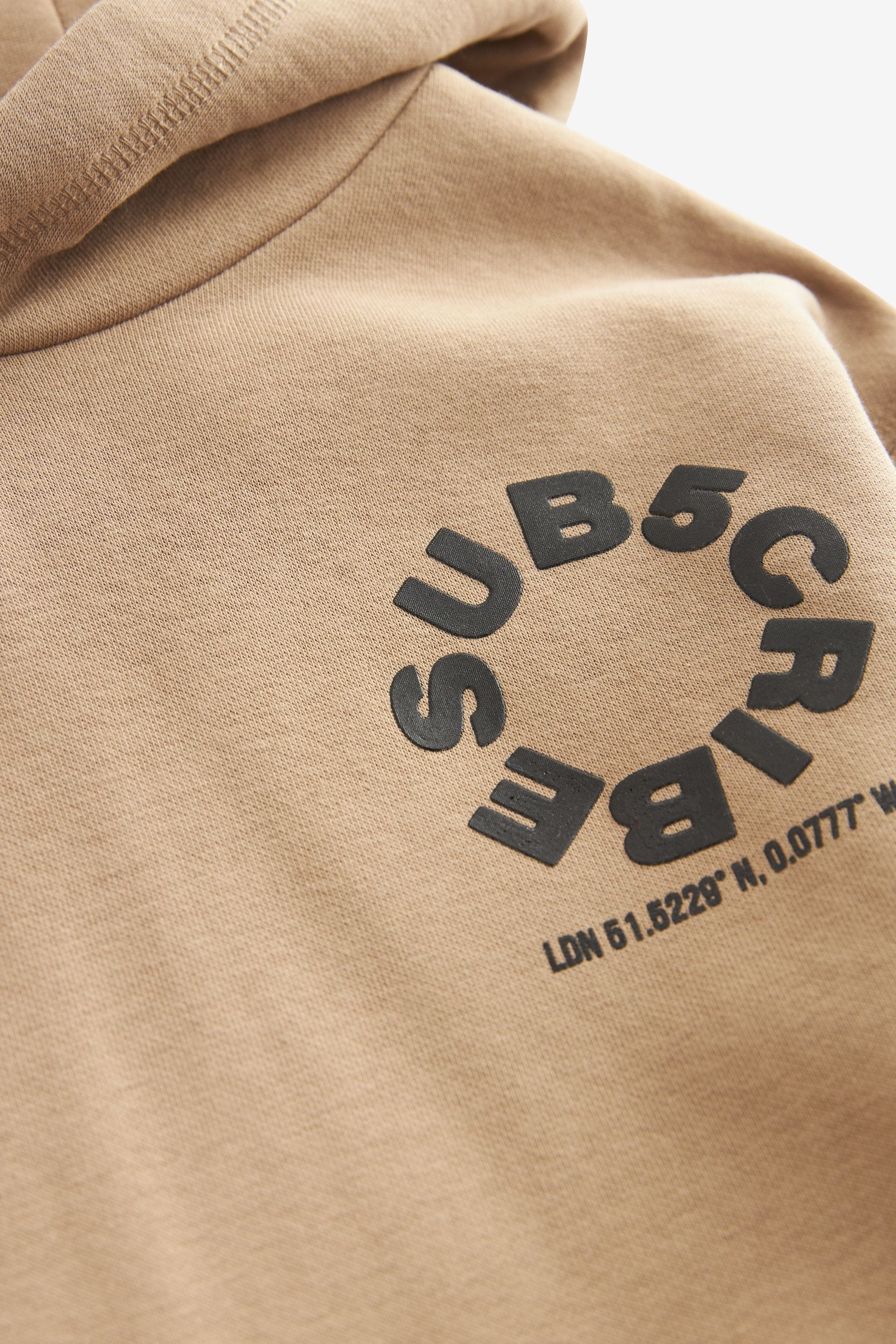 Stone Natural Subscribe Graphic Hoodie (3-16yrs)