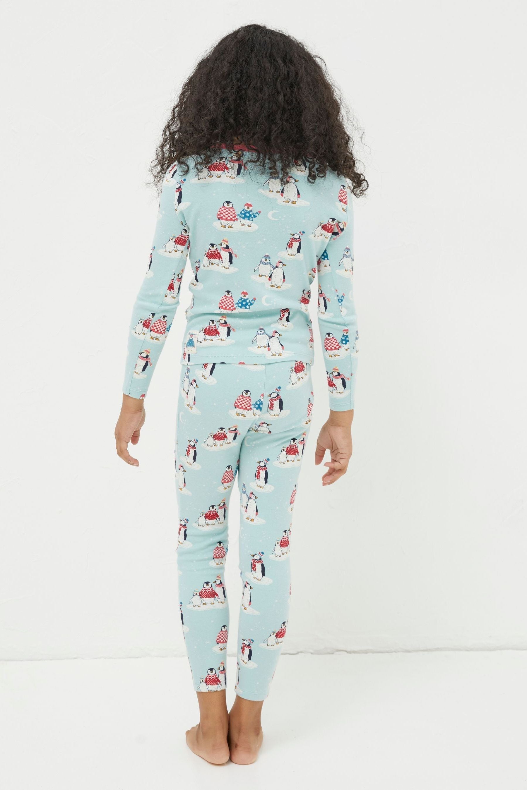 Blue FatFace Snug Fit Penguin Pyjamas Set