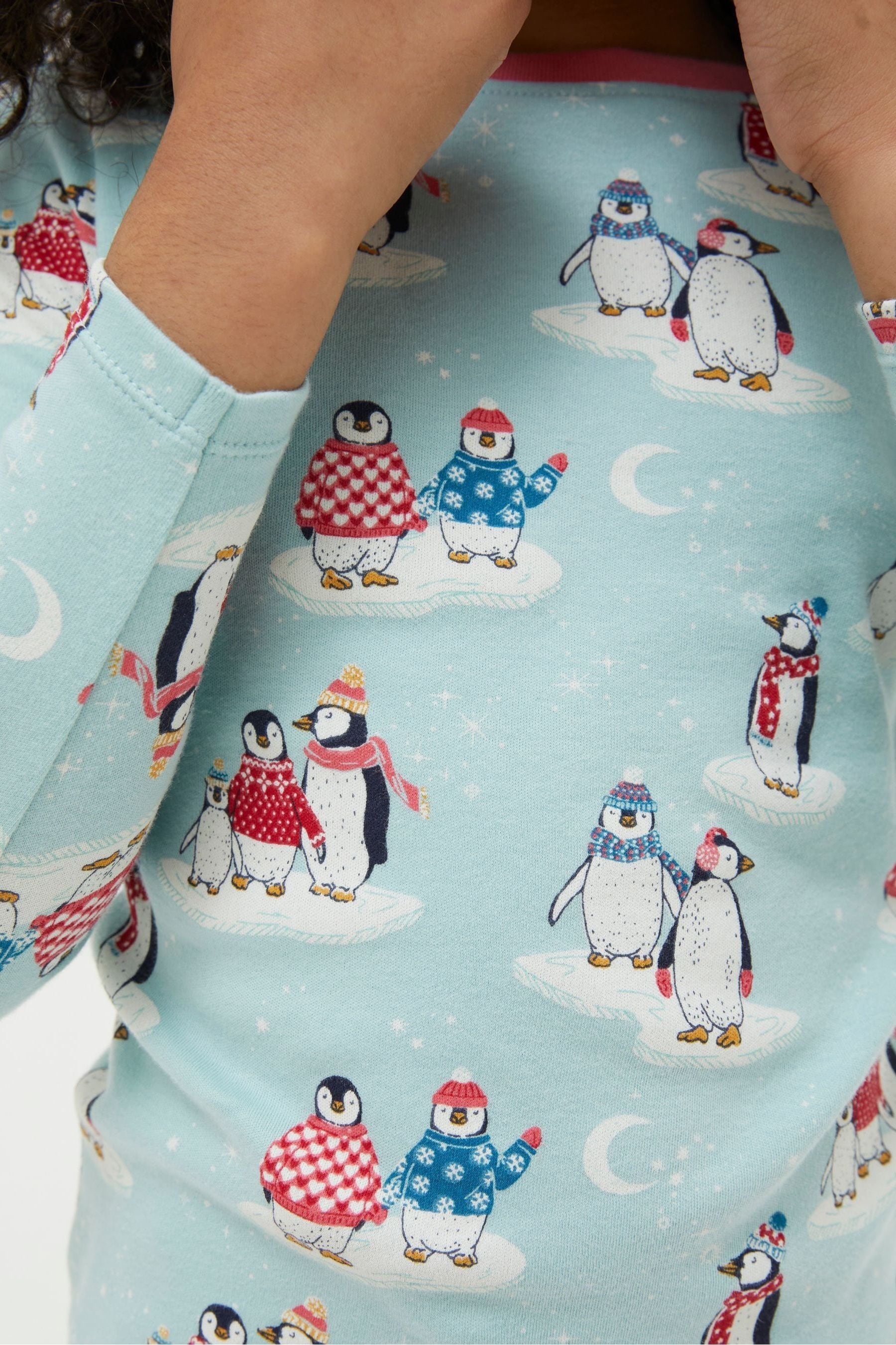 Blue FatFace Snug Fit Penguin Pyjamas Set