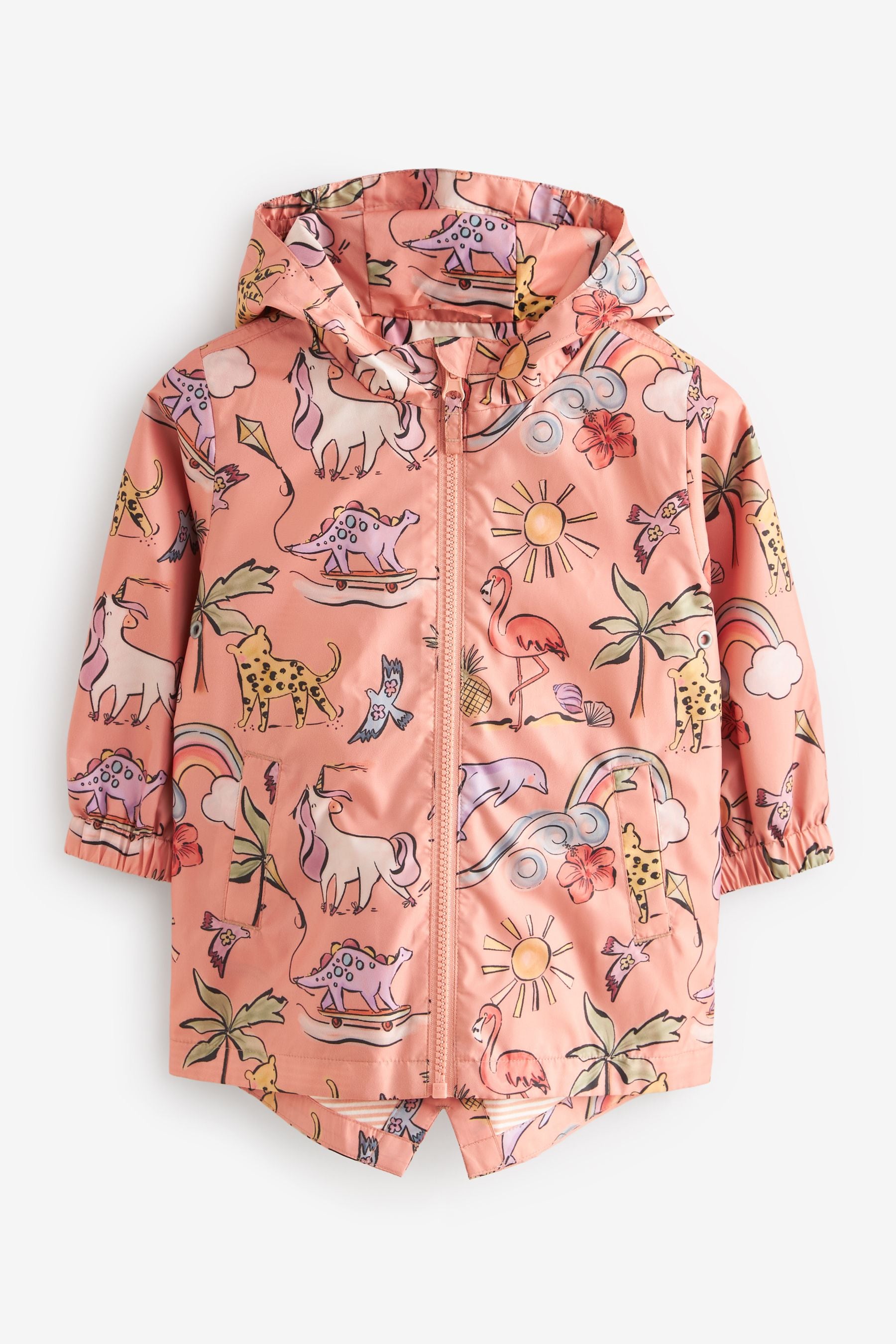 Peach Pink Shower Resistant Printed Cagoule (3mths-7yrs)