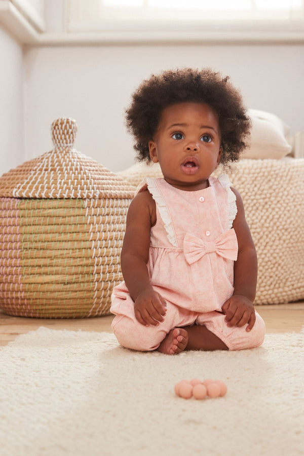 Pale Pink Floral Woven Jumpsuit (0mths-2yrs)