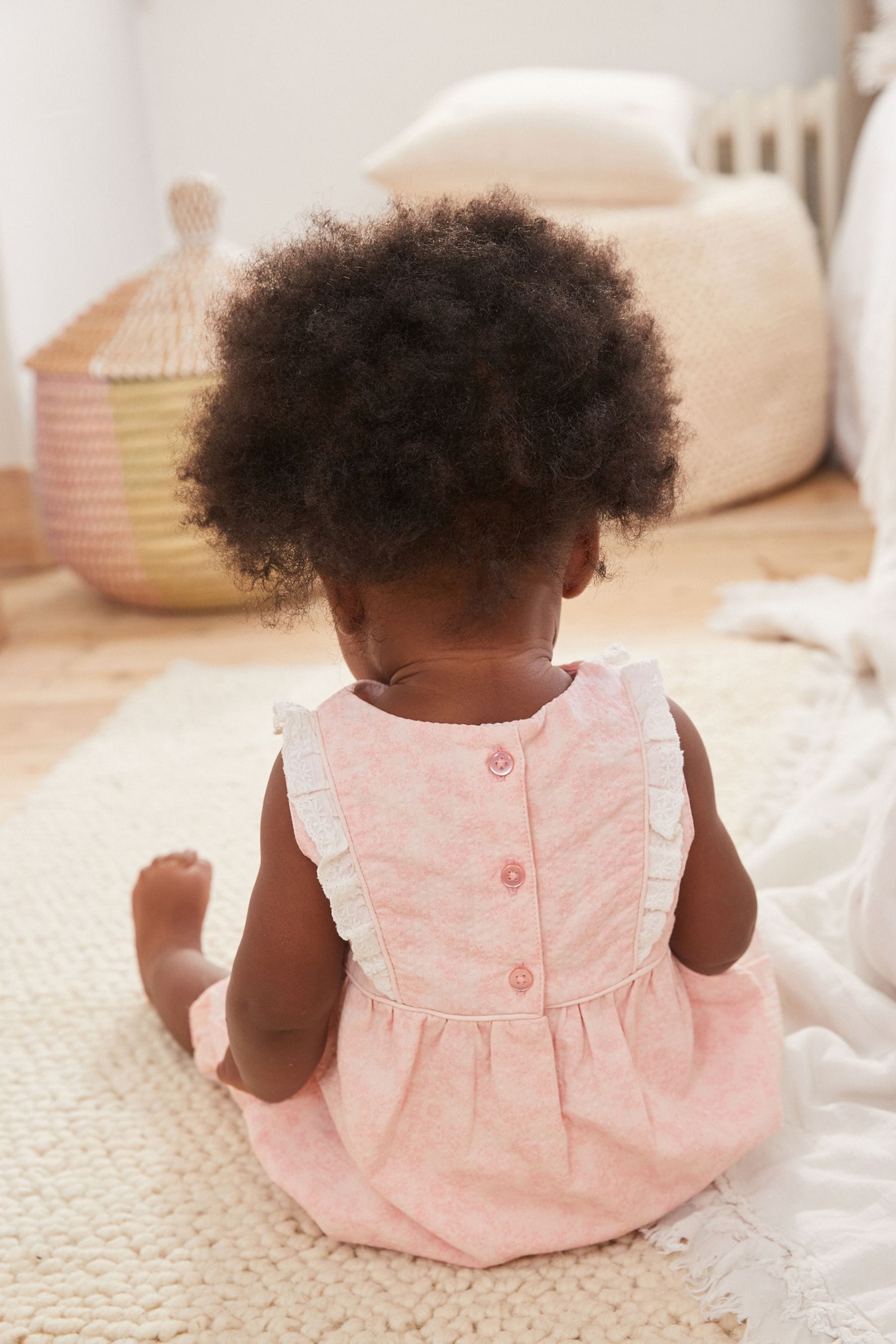 Pale Pink Floral Woven Jumpsuit (0mths-2yrs)