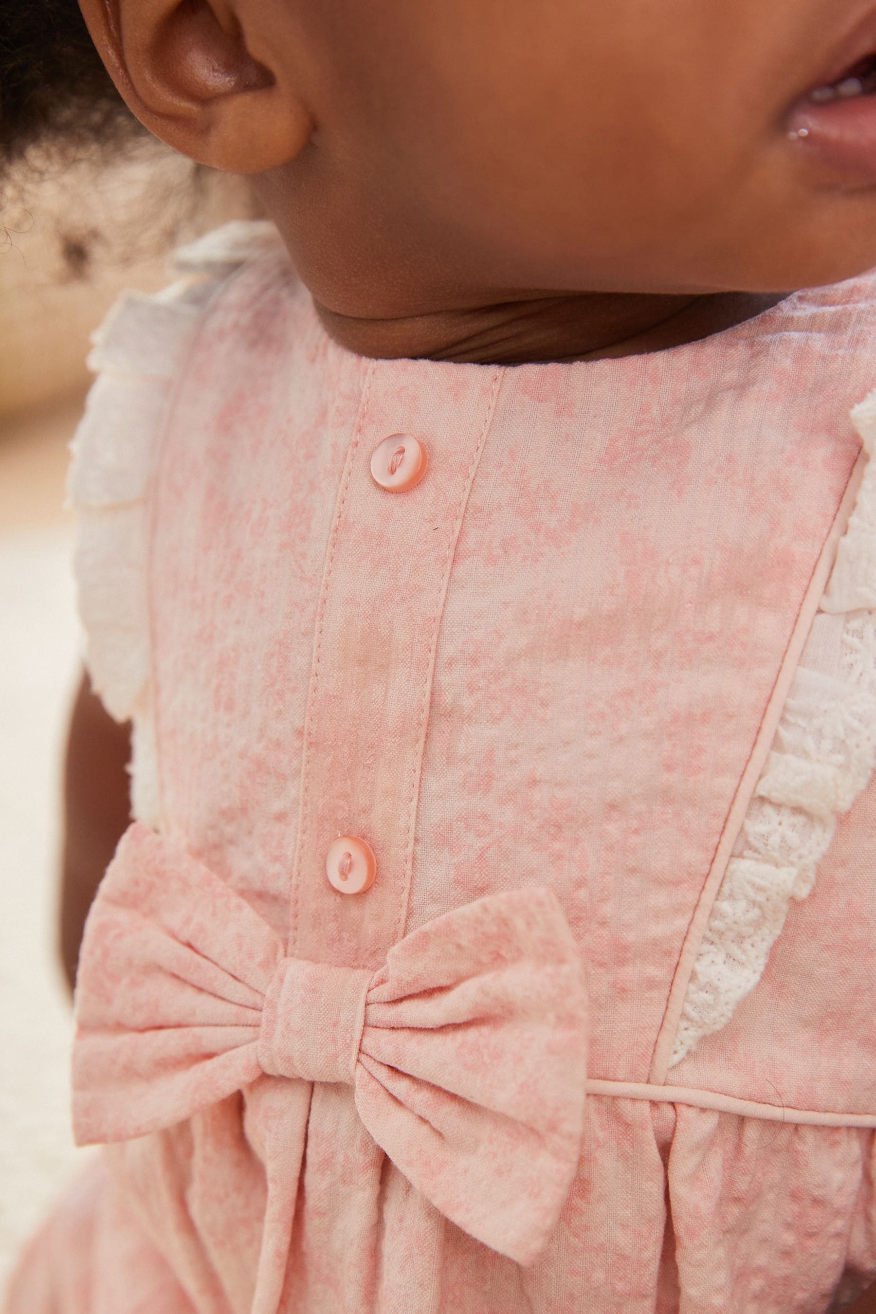 Pale Pink Floral Woven Jumpsuit (0mths-2yrs)