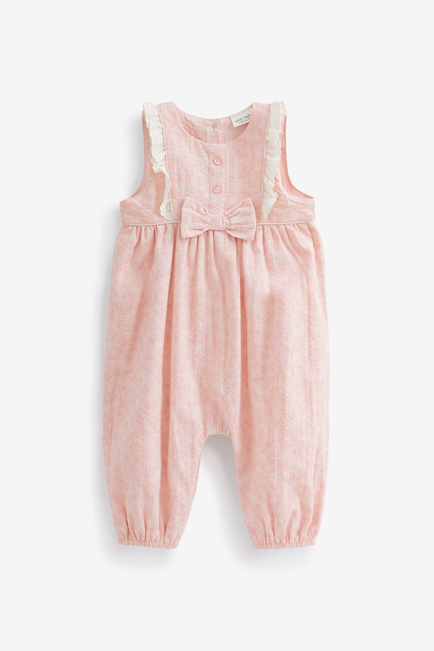 Pale Pink Floral Woven Jumpsuit (0mths-2yrs)