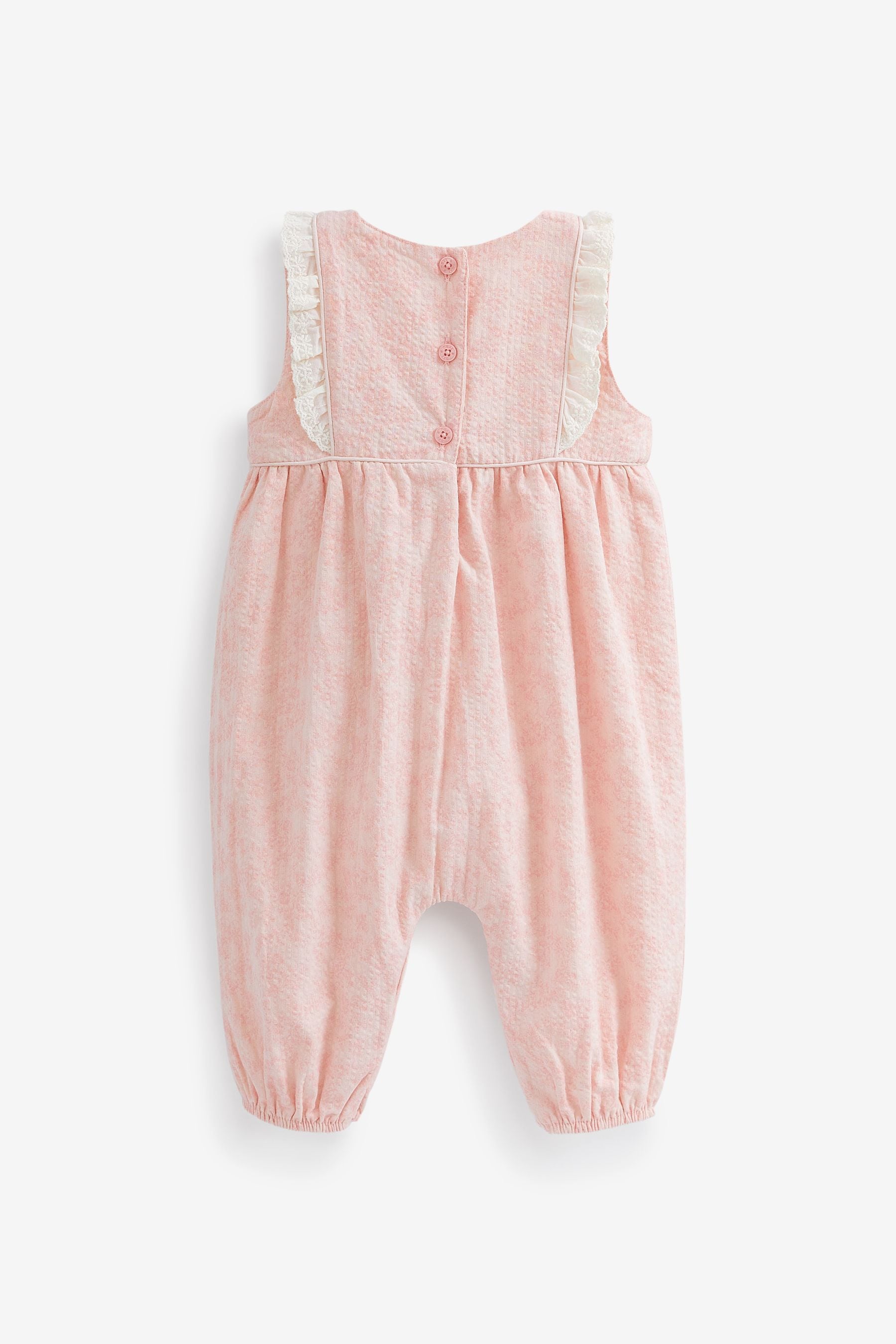 Pale Pink Floral Woven Jumpsuit (0mths-2yrs)