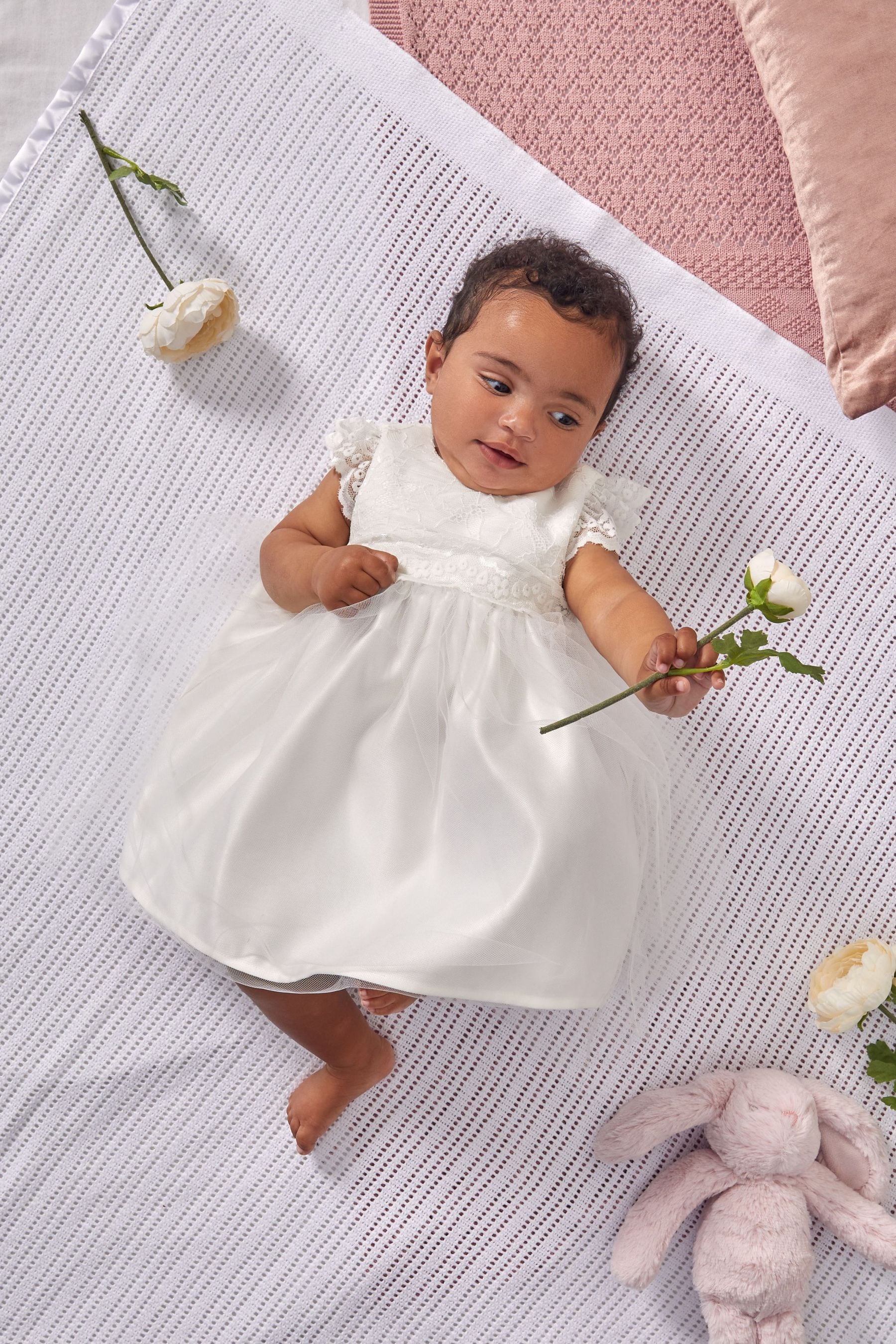 Ivory Lace Lipsy Baby Flower Girl Dress