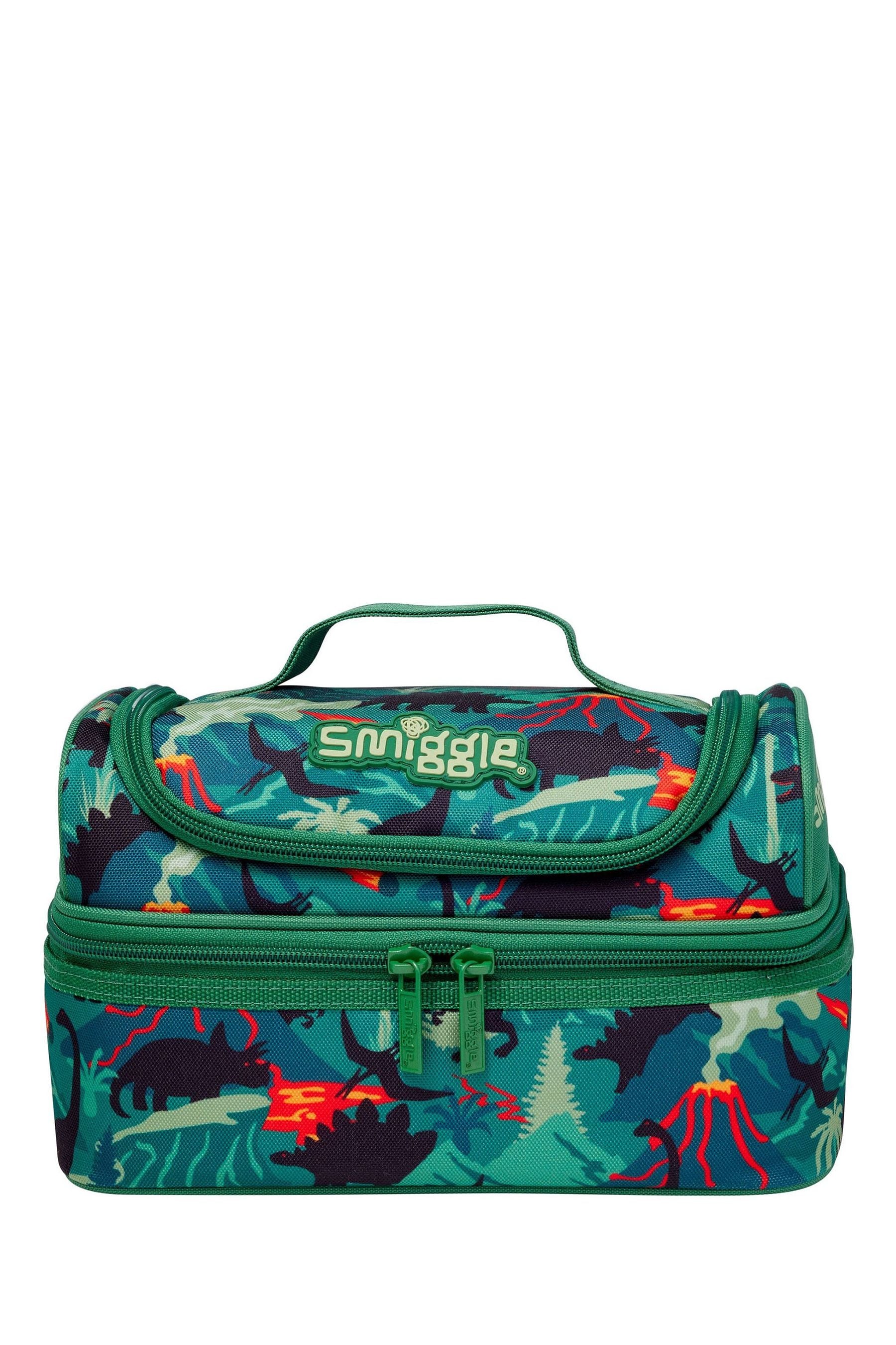 Green Dinosaur Smiggle Vivid Double Decker Lunchbox