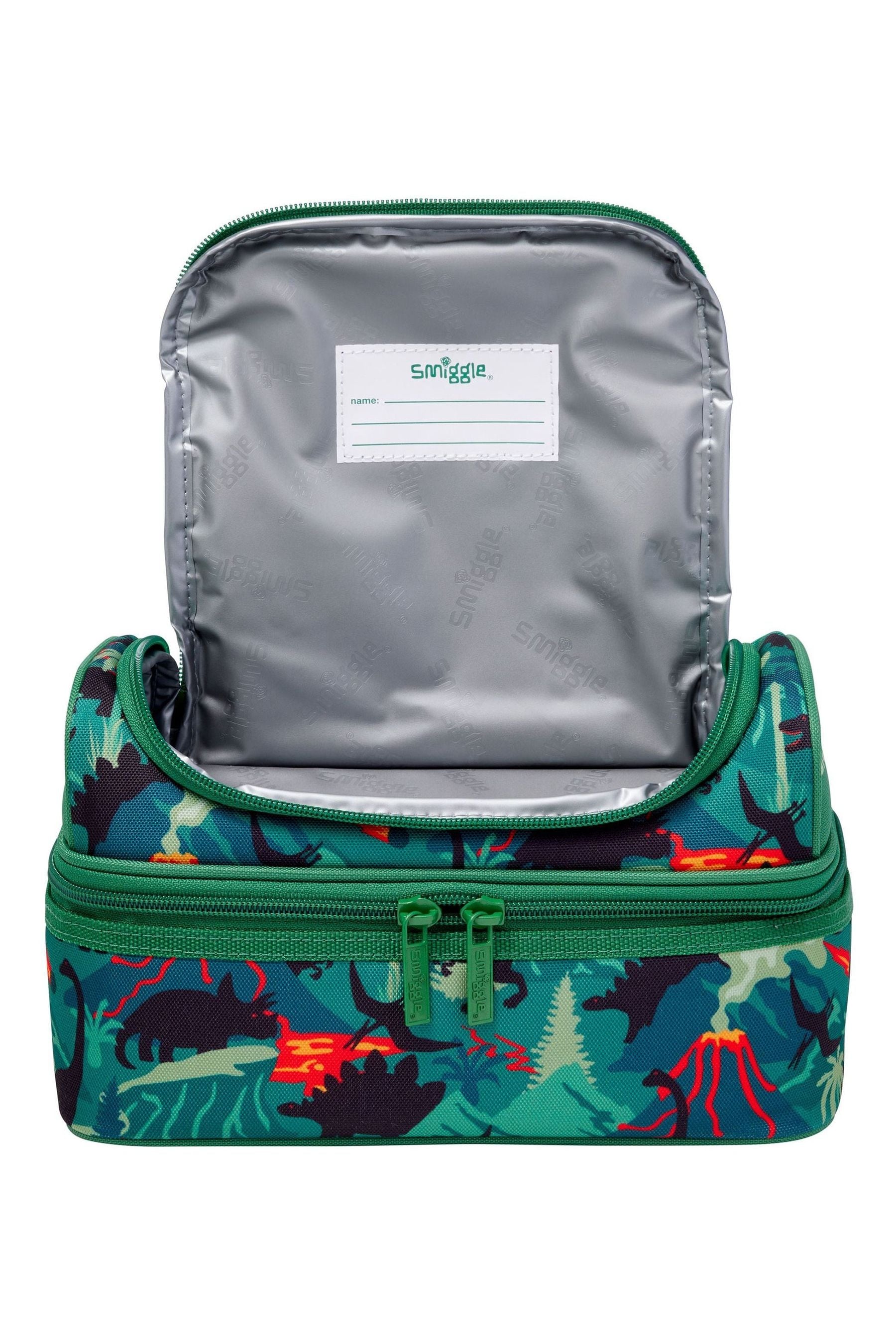 Green Dinosaur Smiggle Vivid Double Decker Lunchbox