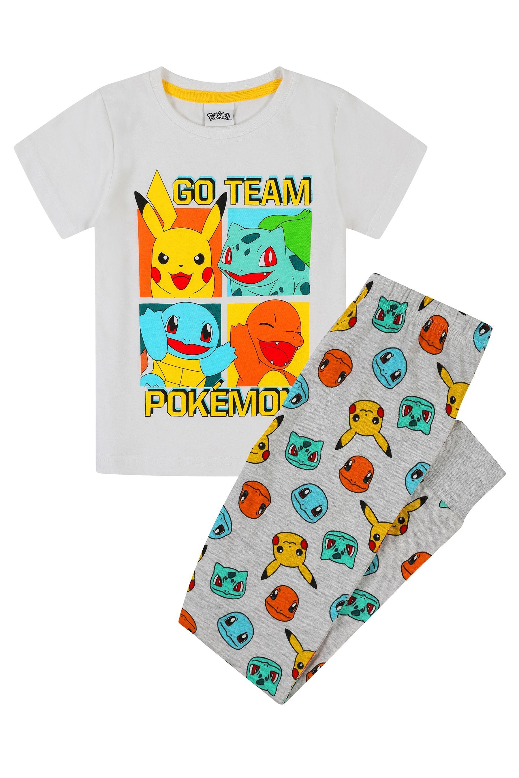 Kid Genius White Boys Pokemon Go Team Short Sleeve Long Leg Pyjama