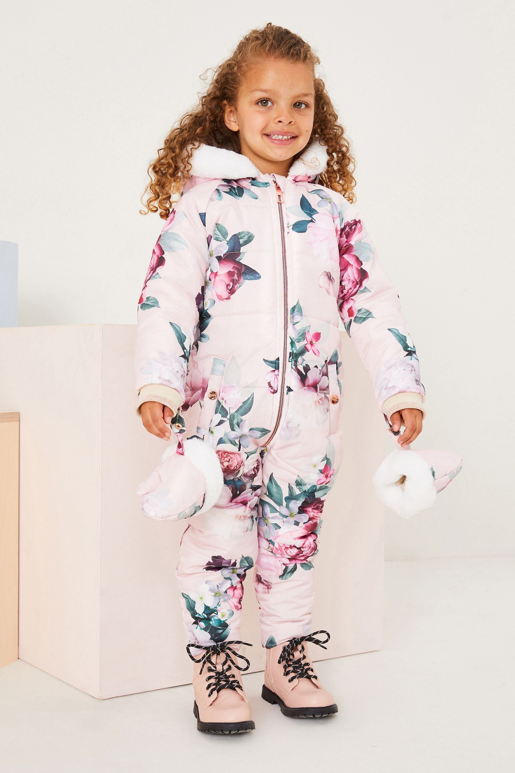 Pink Lipsy Mini Shower Resistant Snowsuit