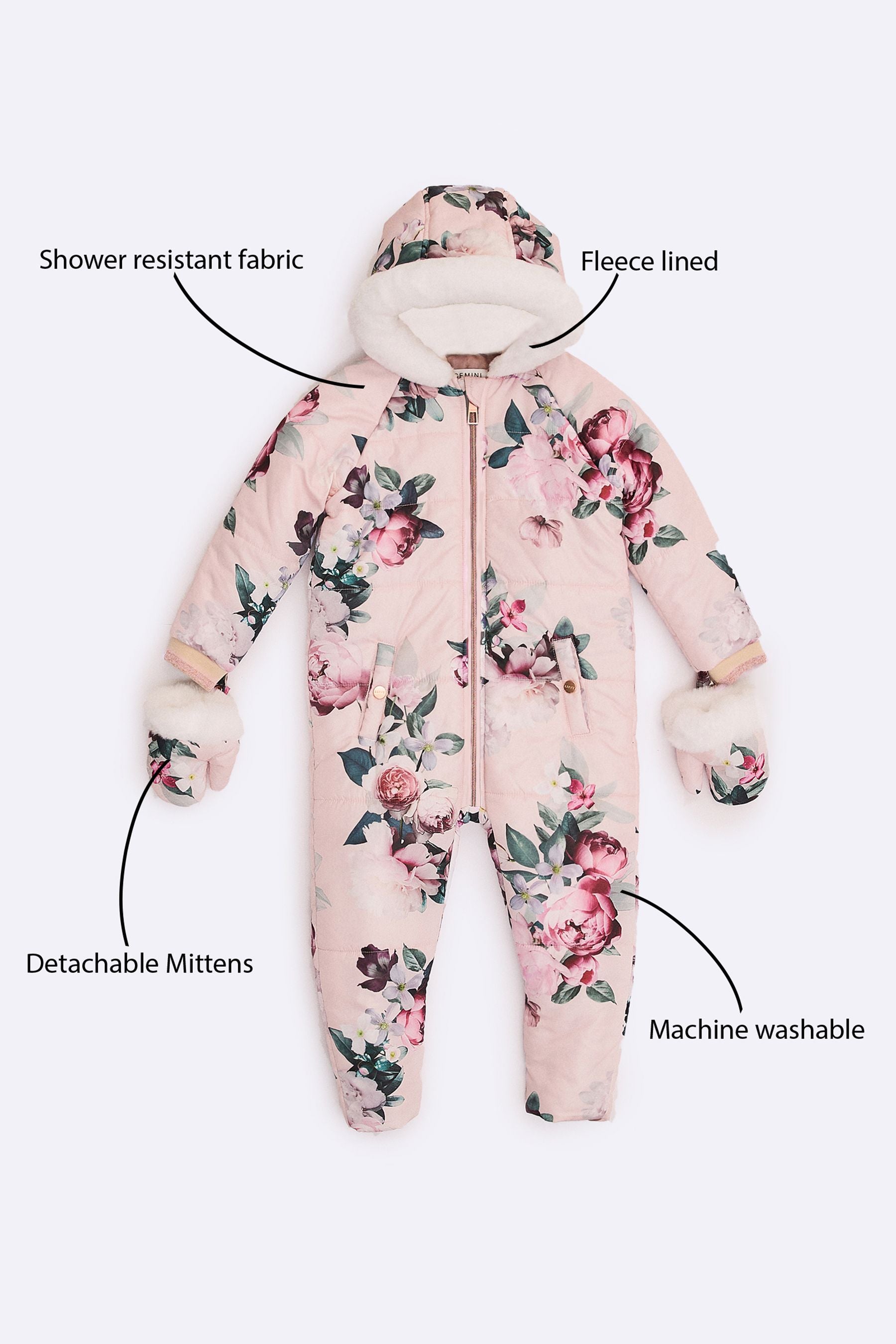 Pink Lipsy Mini Shower Resistant Snowsuit