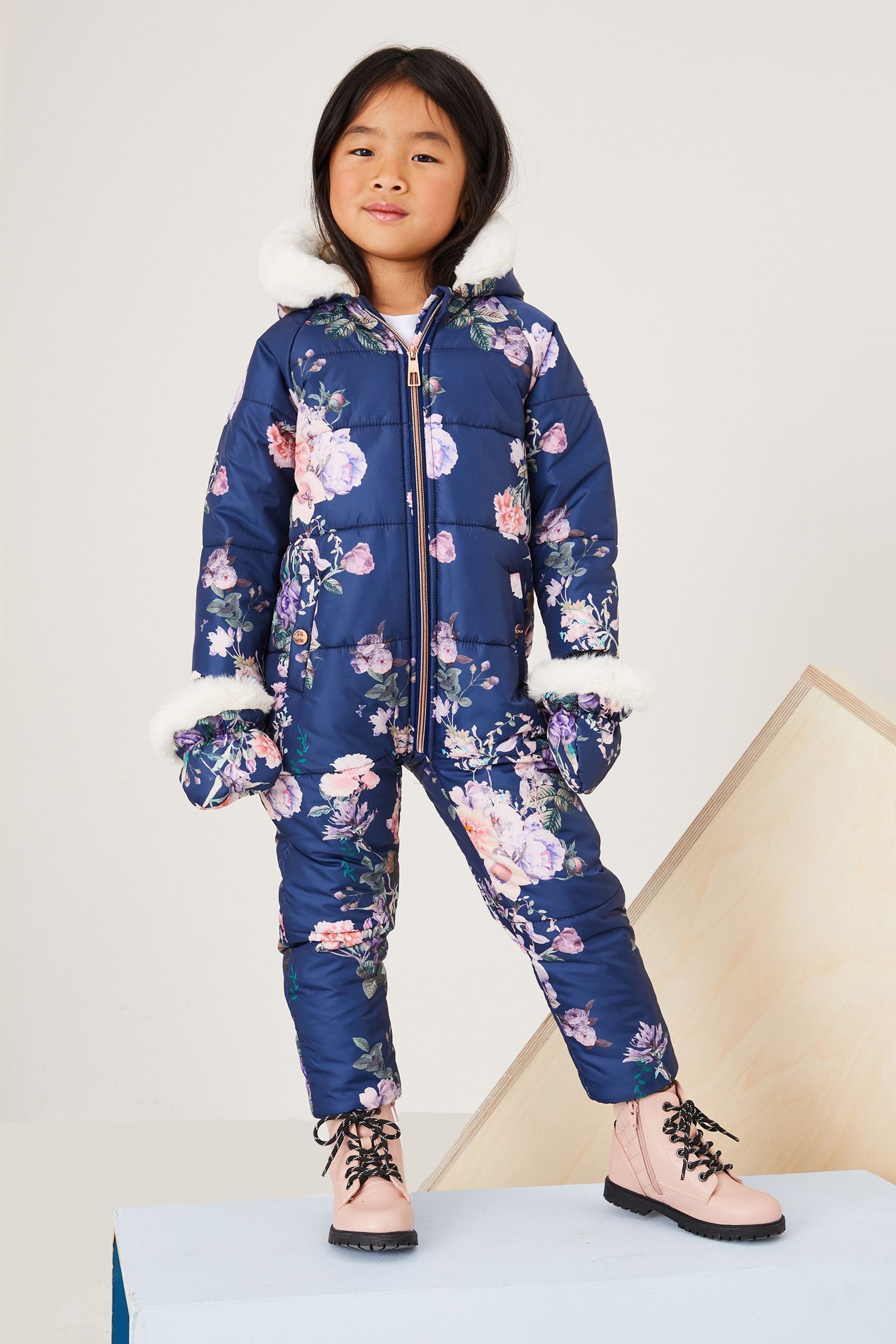 Navy Lipsy Mini Shower Resistant Snowsuit