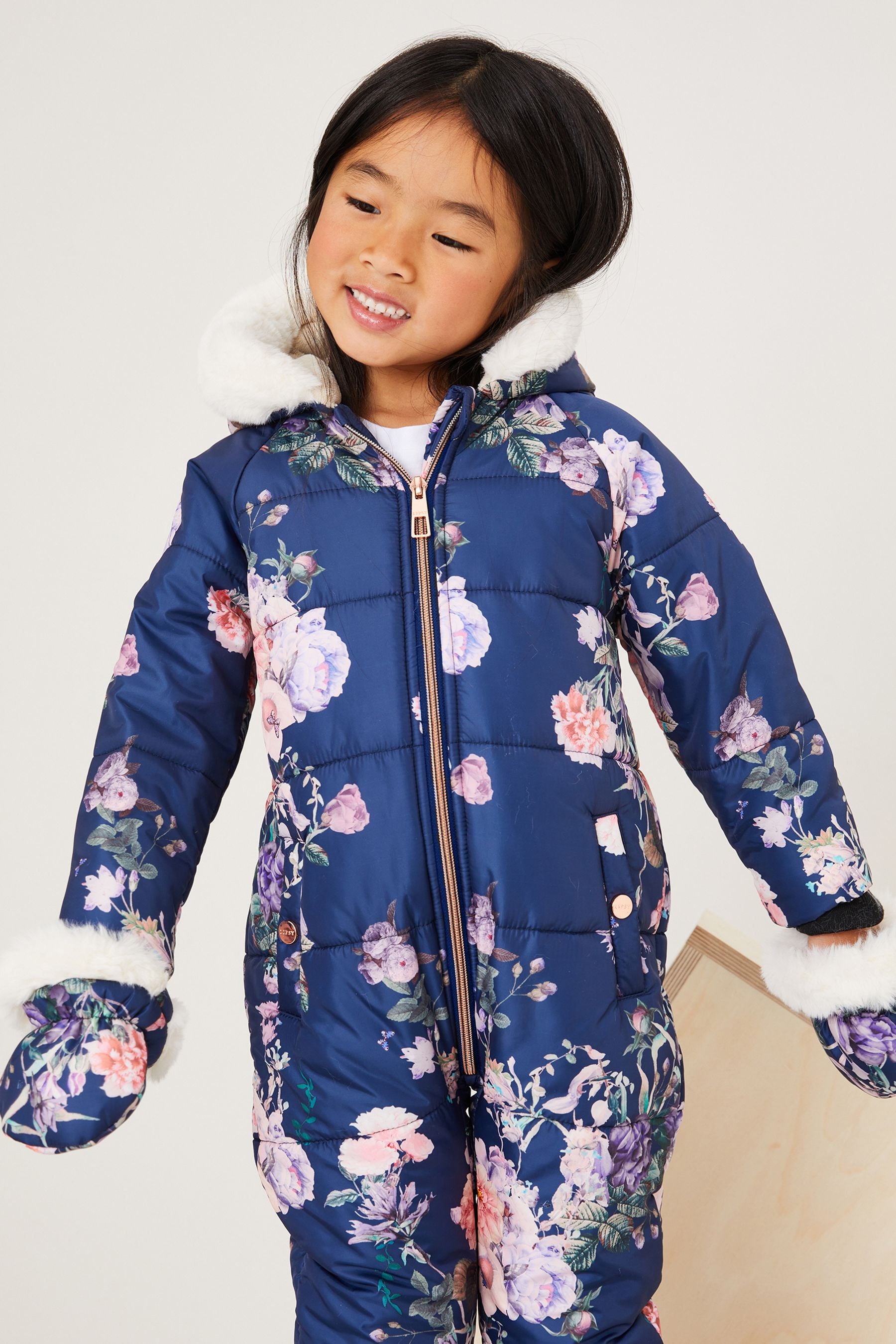 Navy Lipsy Mini Shower Resistant Snowsuit