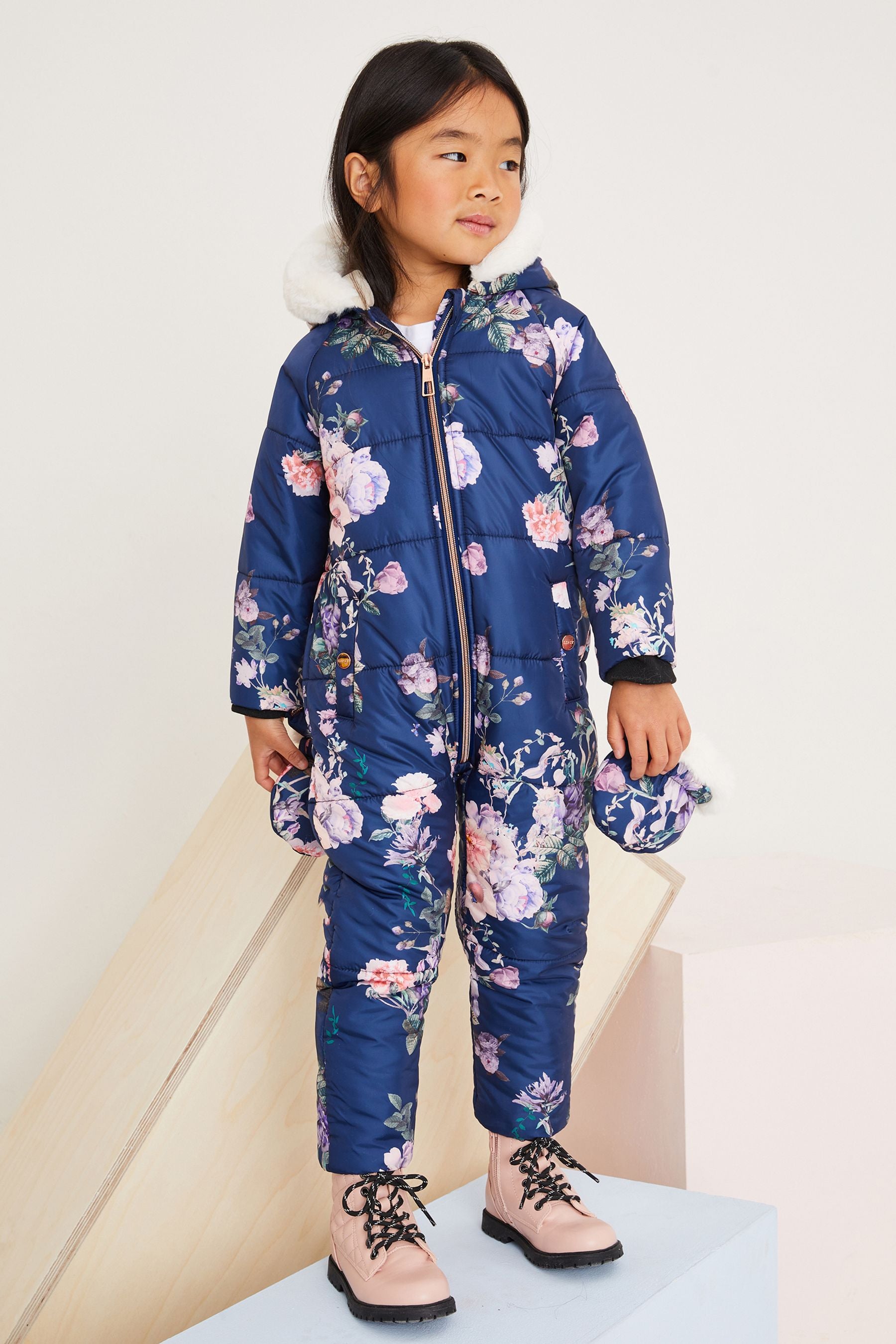 Navy Lipsy Mini Shower Resistant Snowsuit