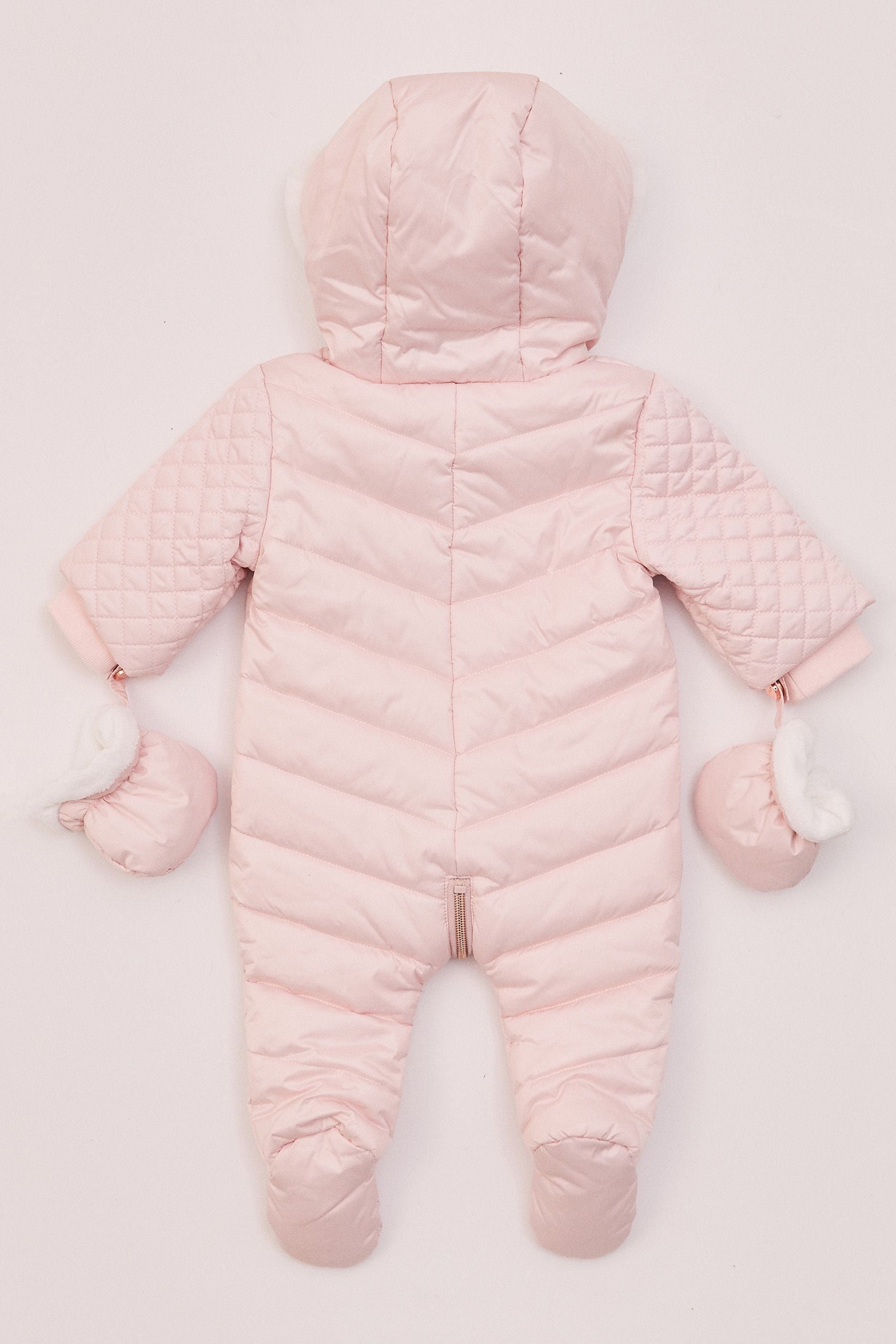 Pink Lipsy Fleece Lined Baby Snowsuit