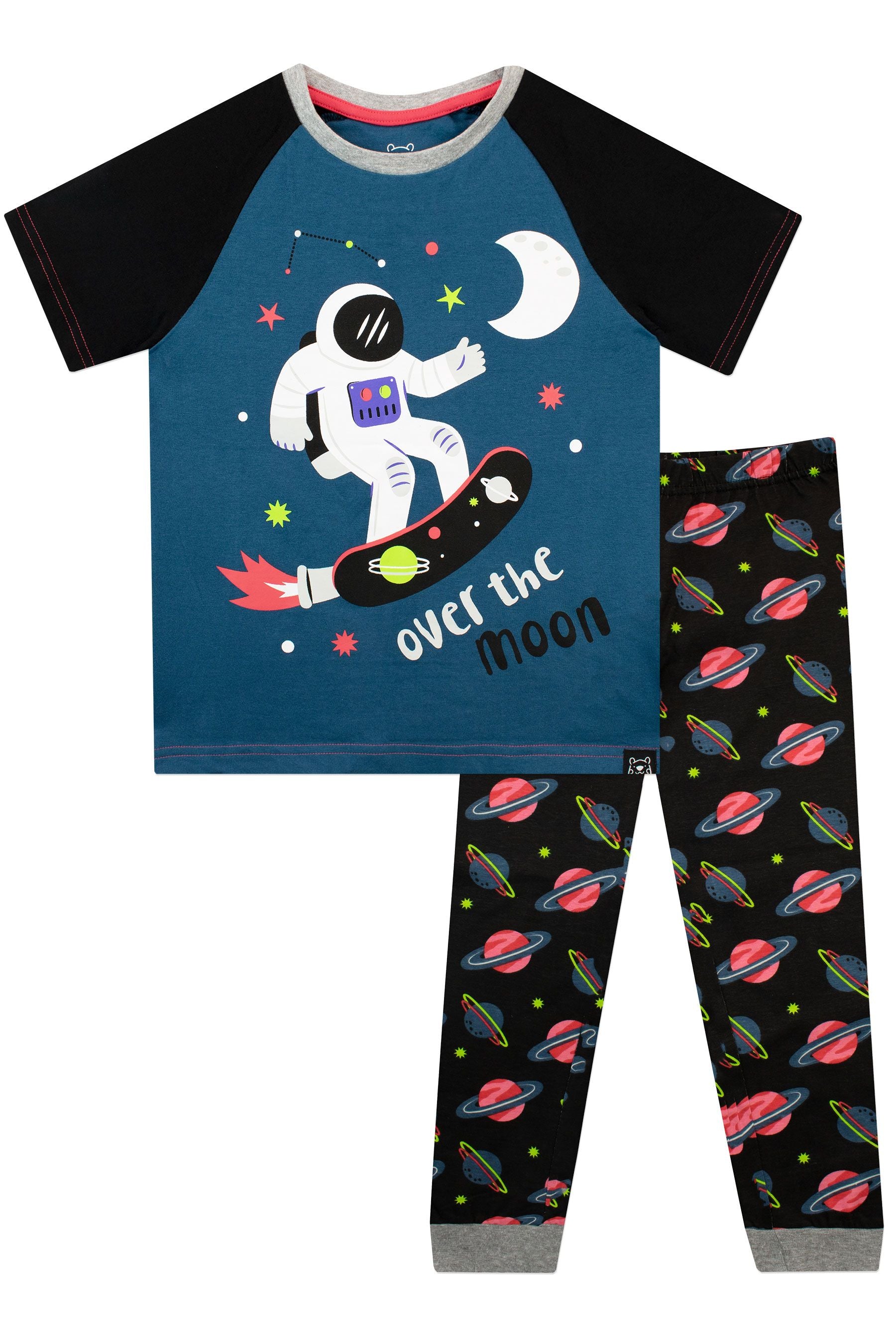 Harry Bear Black Space Over The Moon Short Sleeve Pyjama Set