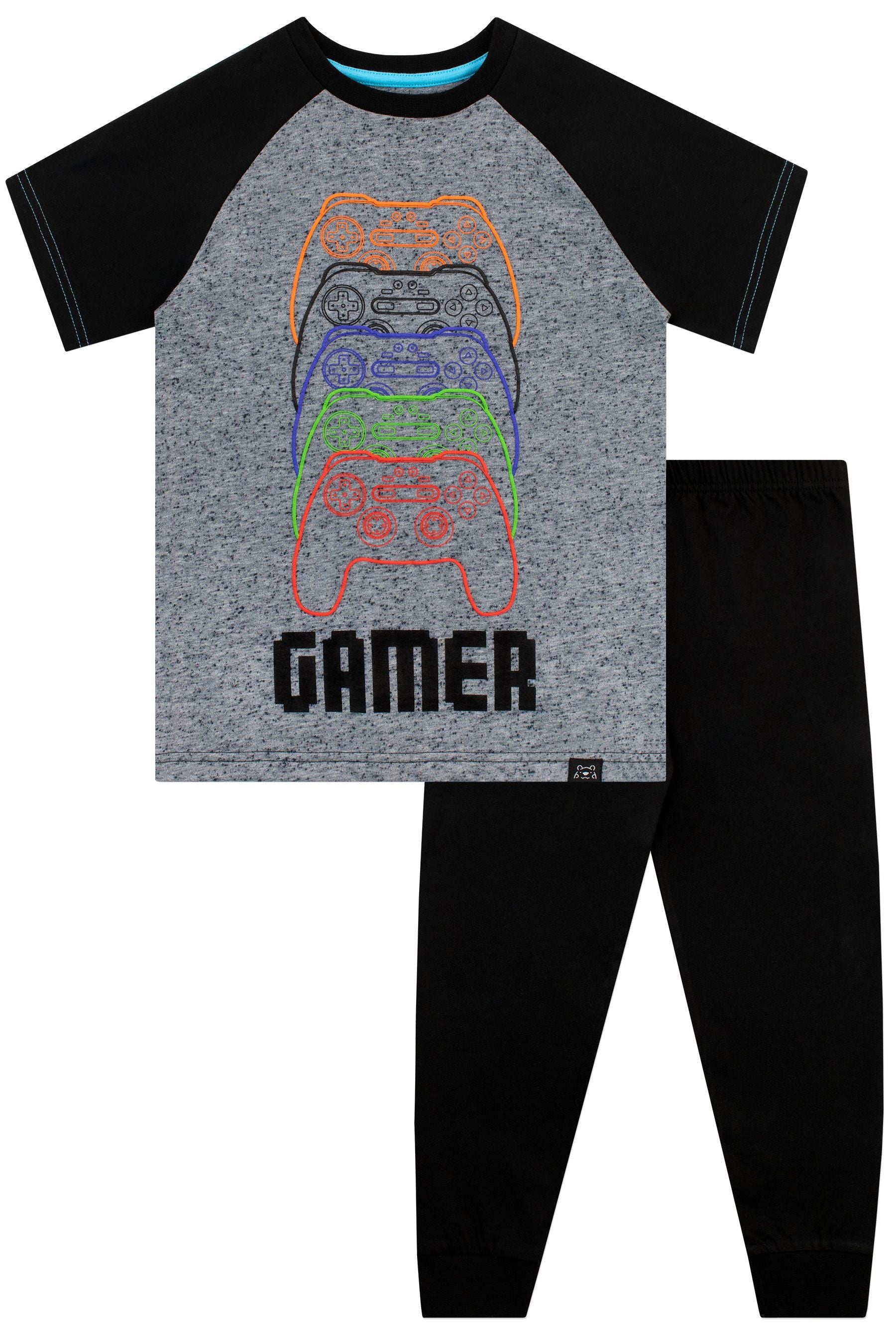 Harry Bear Grey Gamer Short Sleeve Pyjama Set