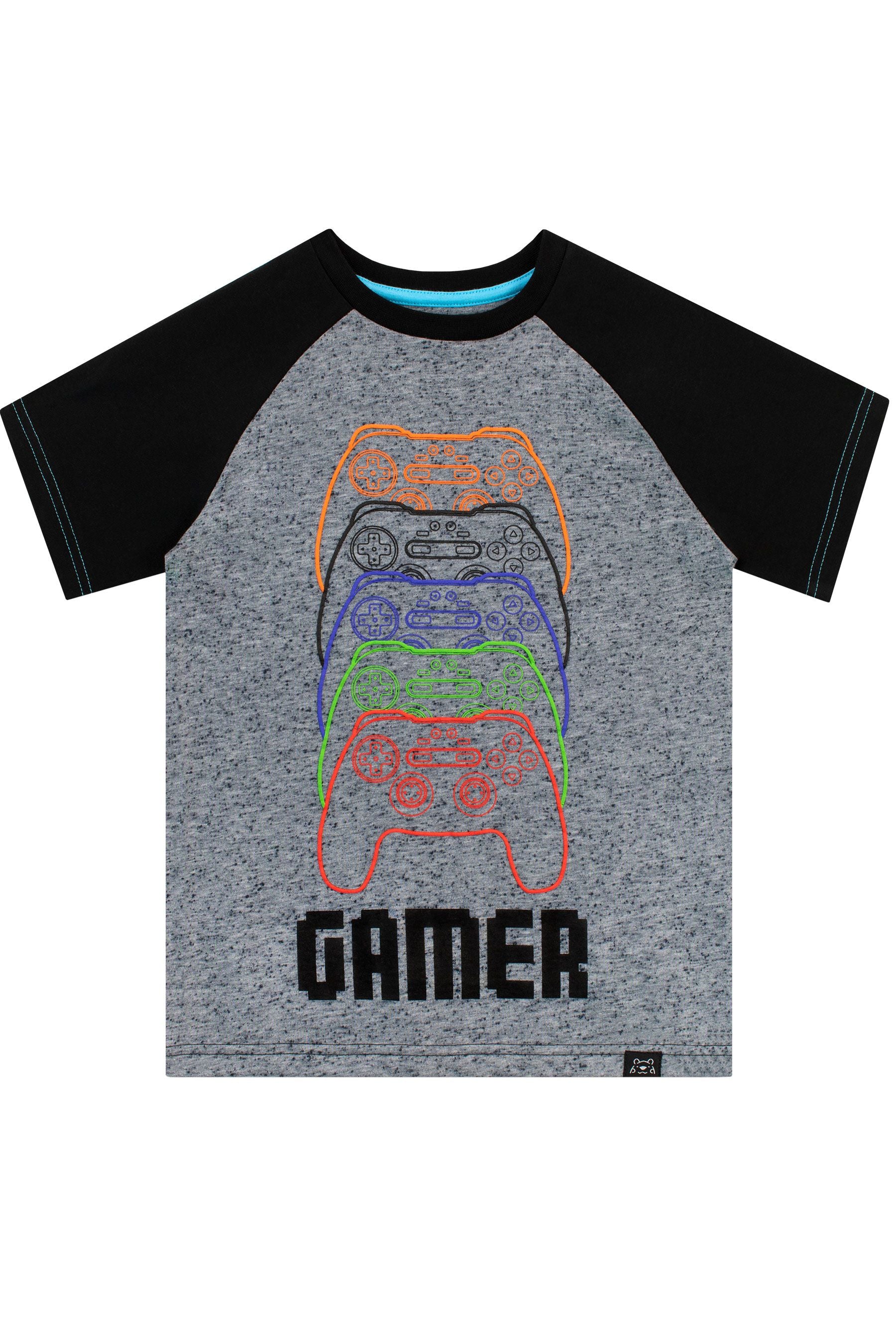 Harry Bear Grey Gamer Short Sleeve Pyjama Set