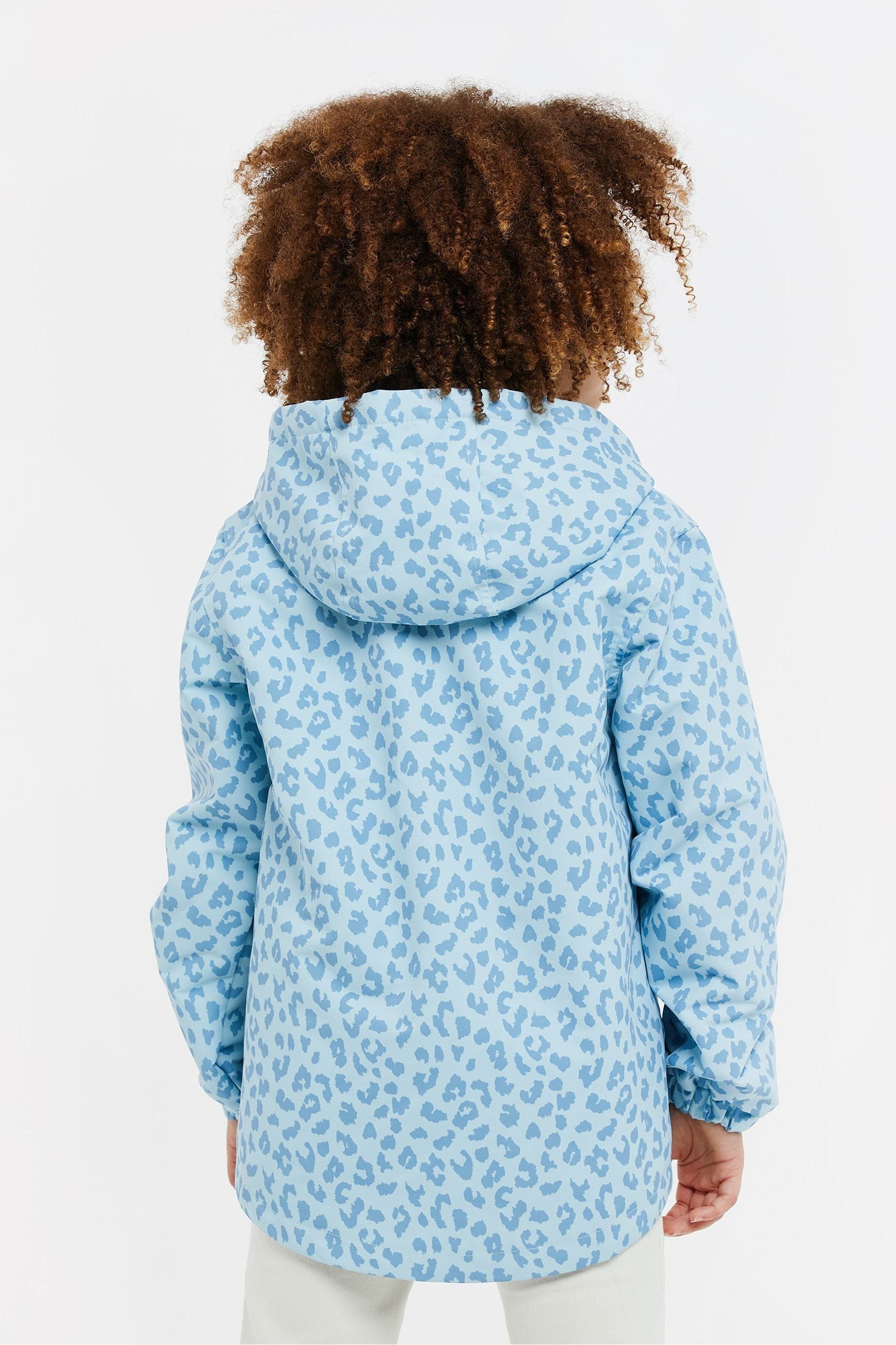 Blue Leopard Print Threadgirls Hooded Jacket