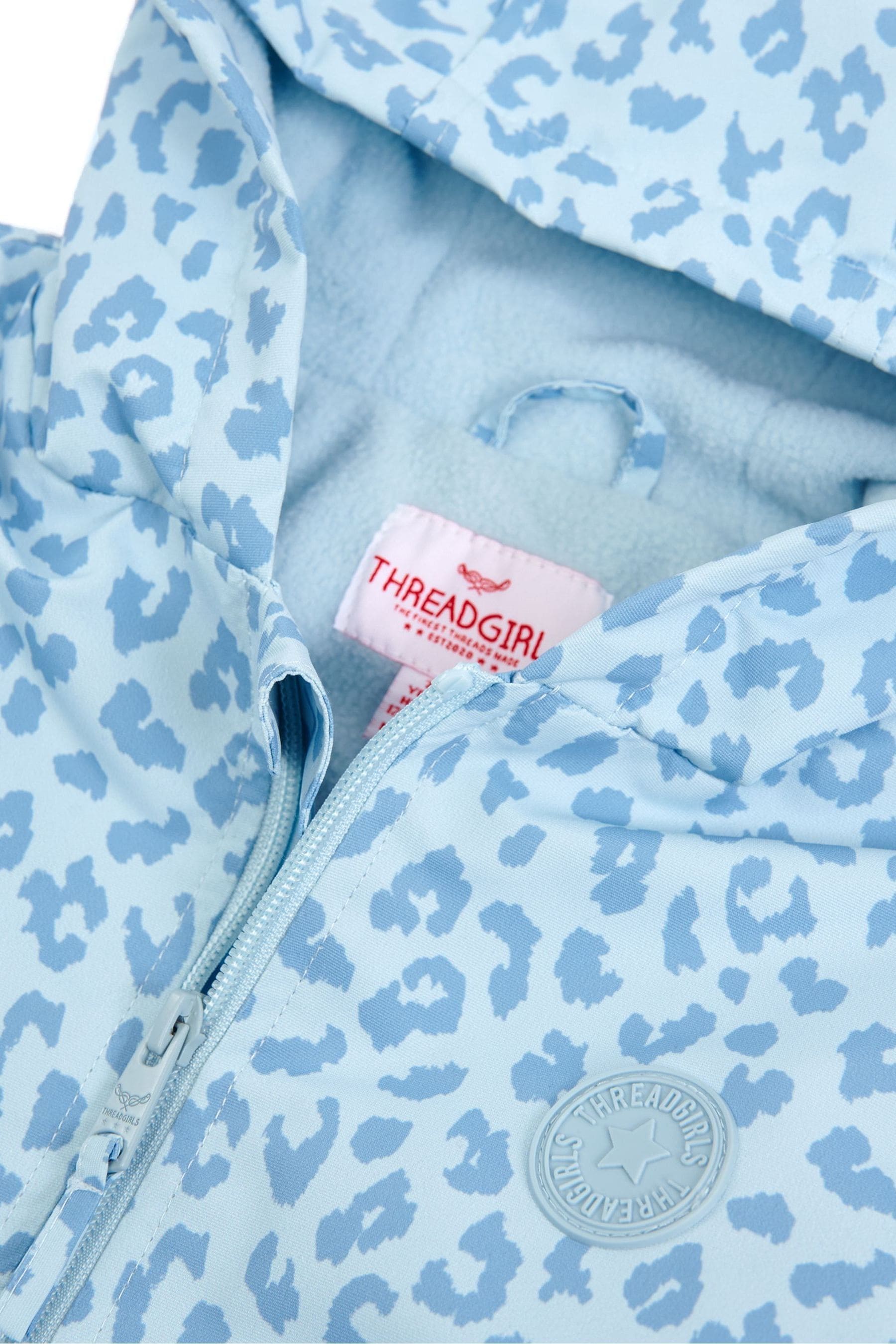 Blue Leopard Print Threadgirls Hooded Jacket