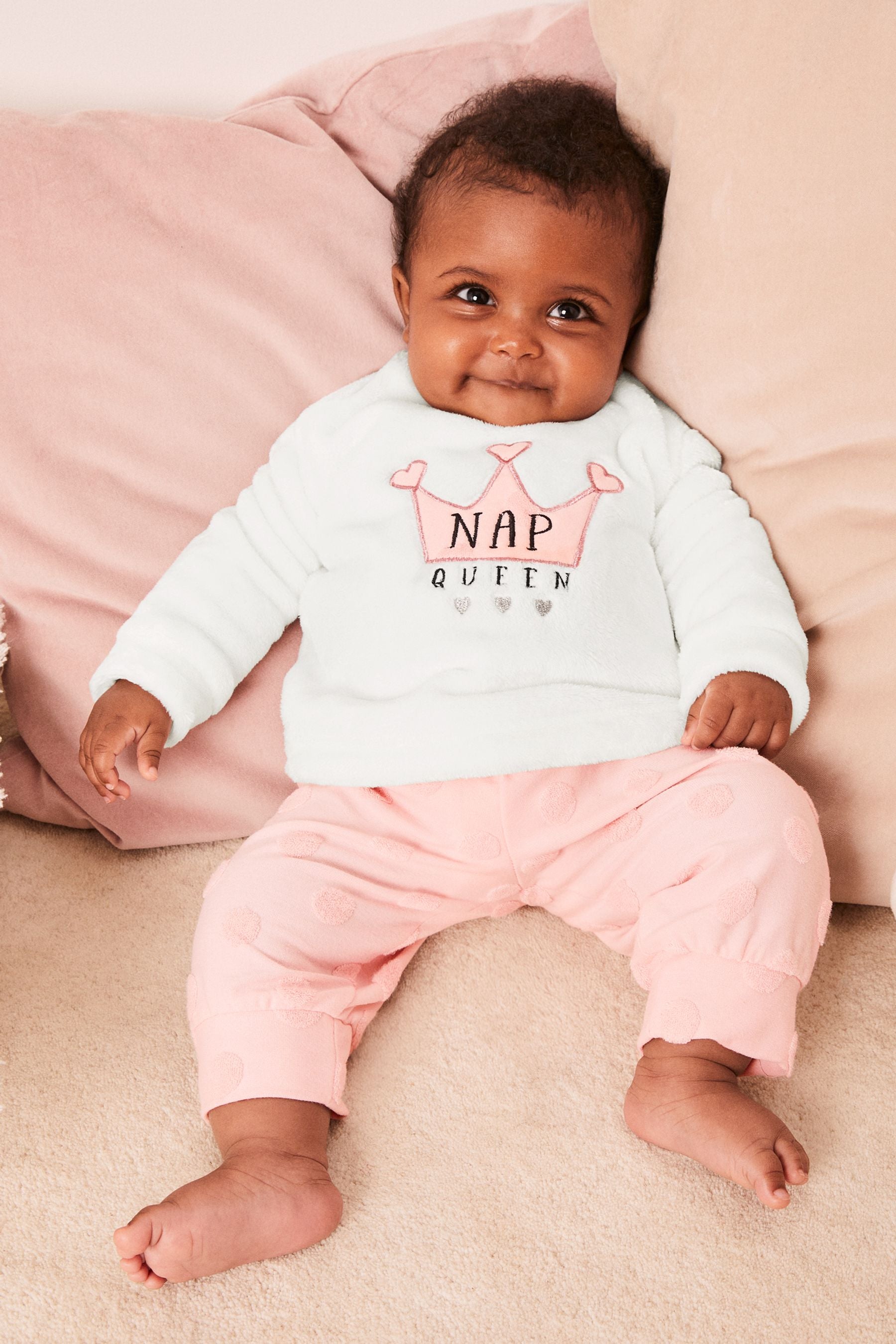 White Lipsy Baby Fleece Pyjamas