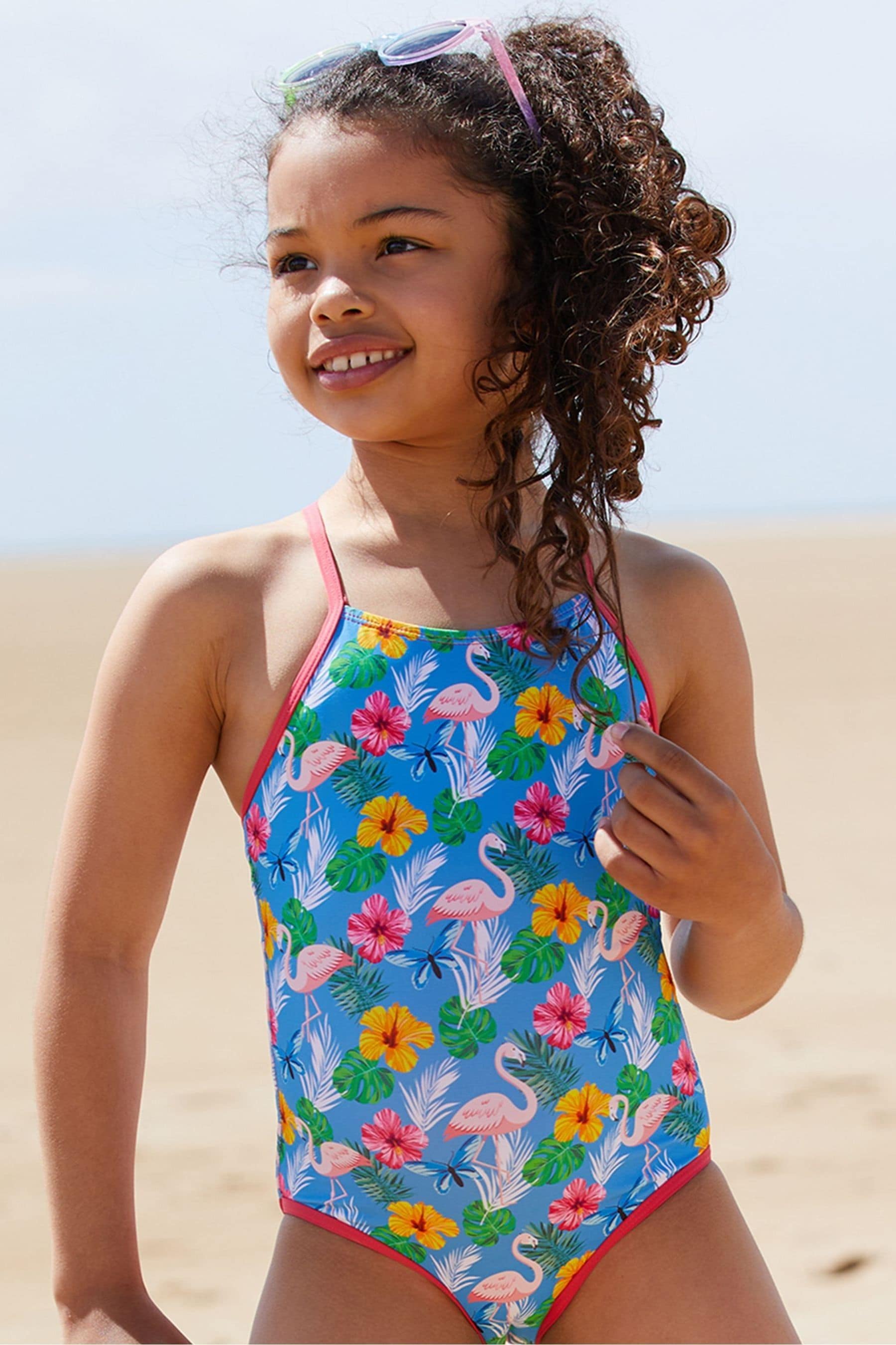 Blue Threadgirls Printed Swimsuit