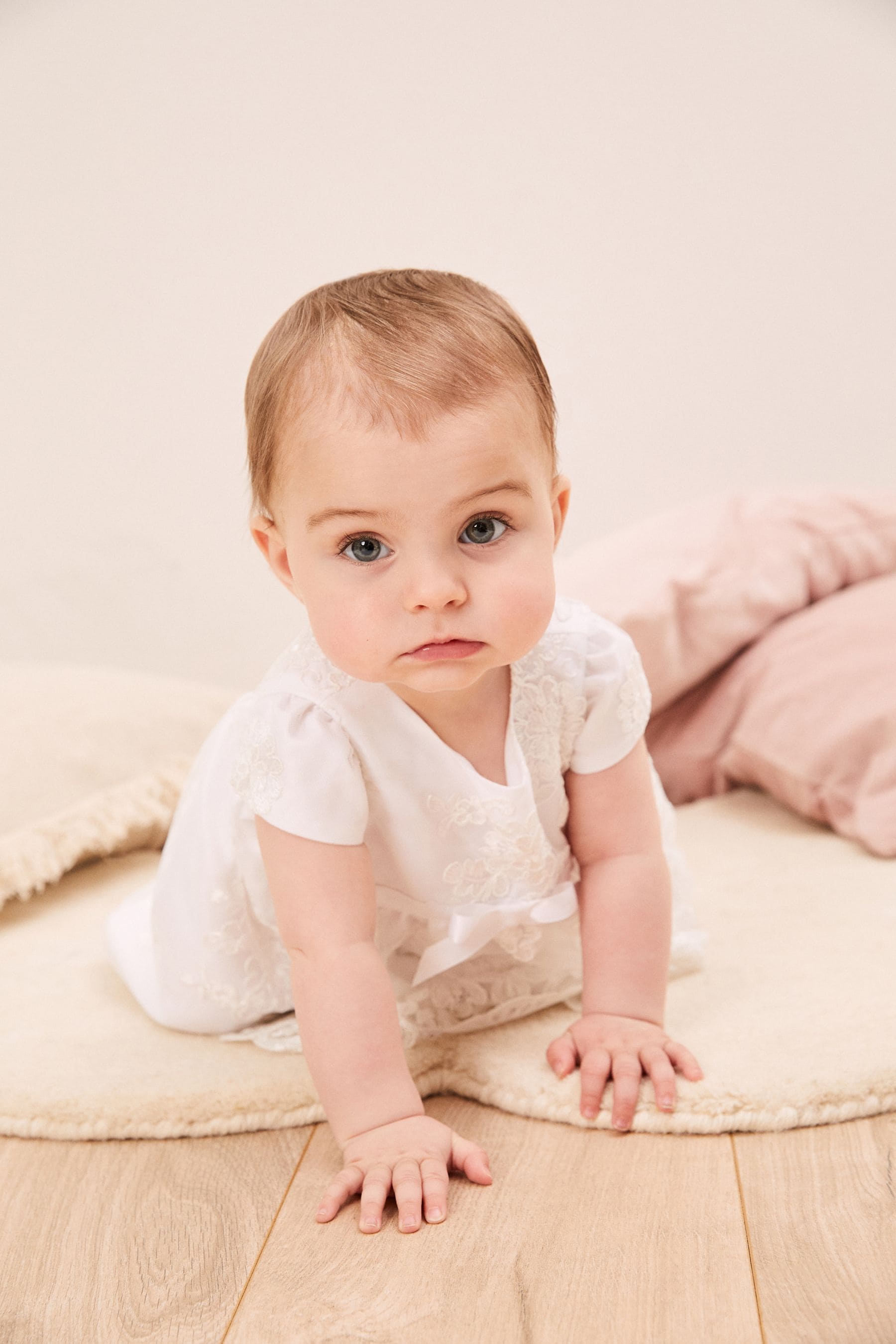 White Lipsy Baby Lace Christening Dress