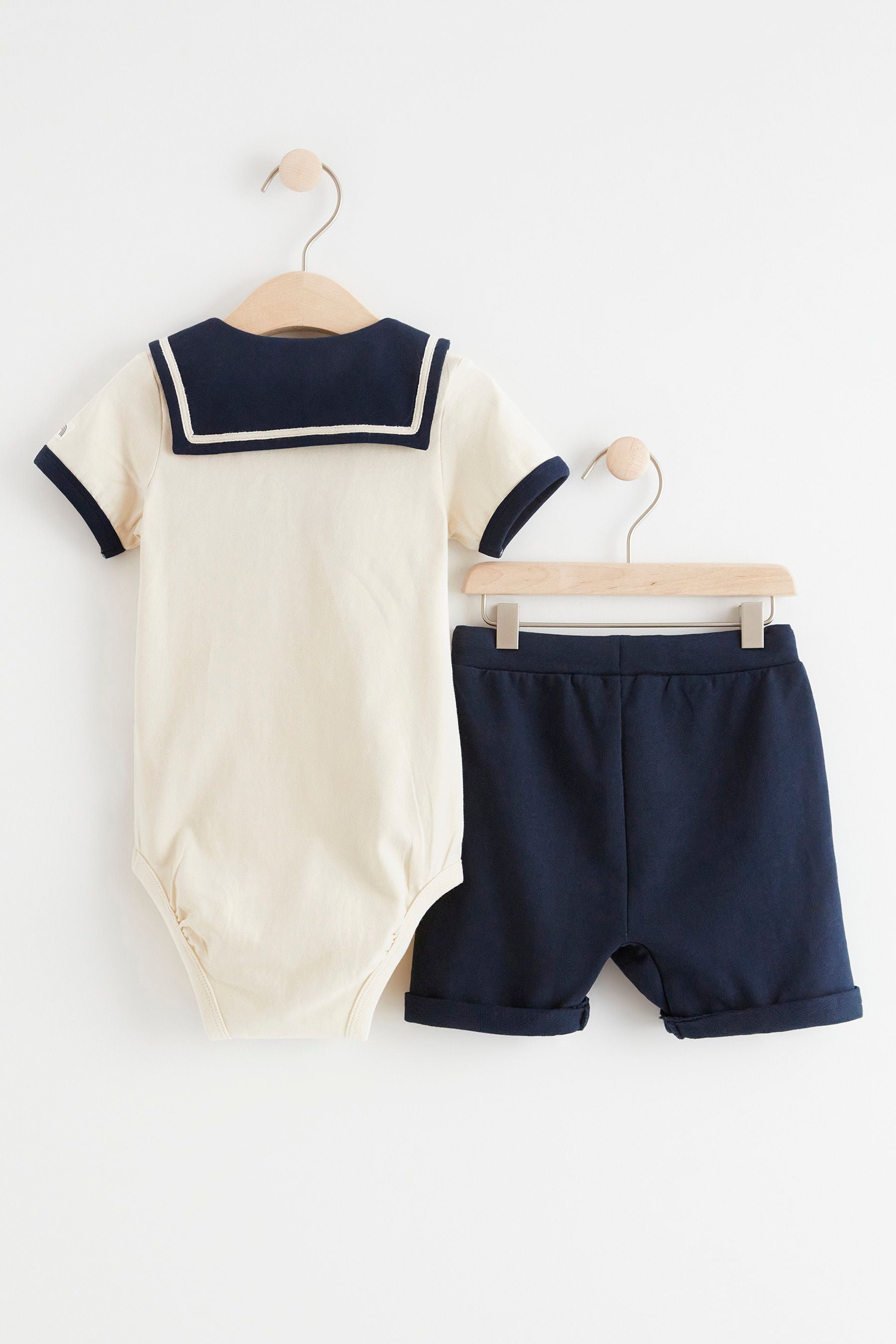 Lindex Cream Sailor Body and Shorts Set