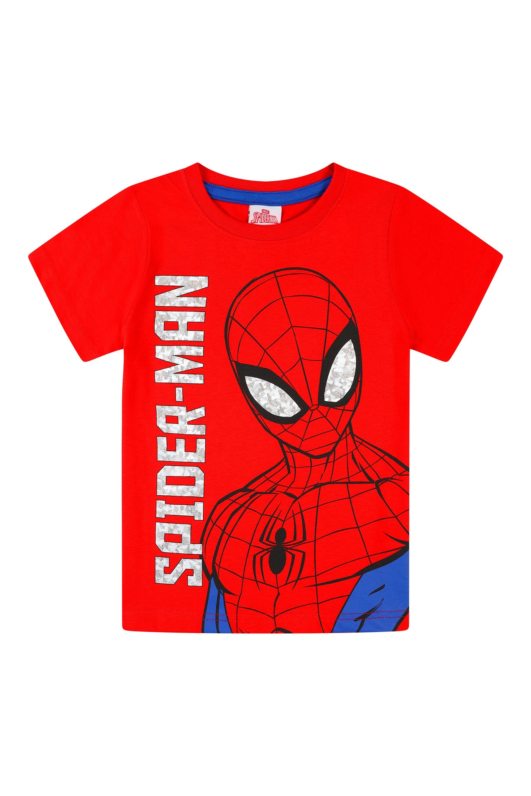 Kid Genius Red Spider-Man Holographic Boys Marvel Print Short Pyjamas