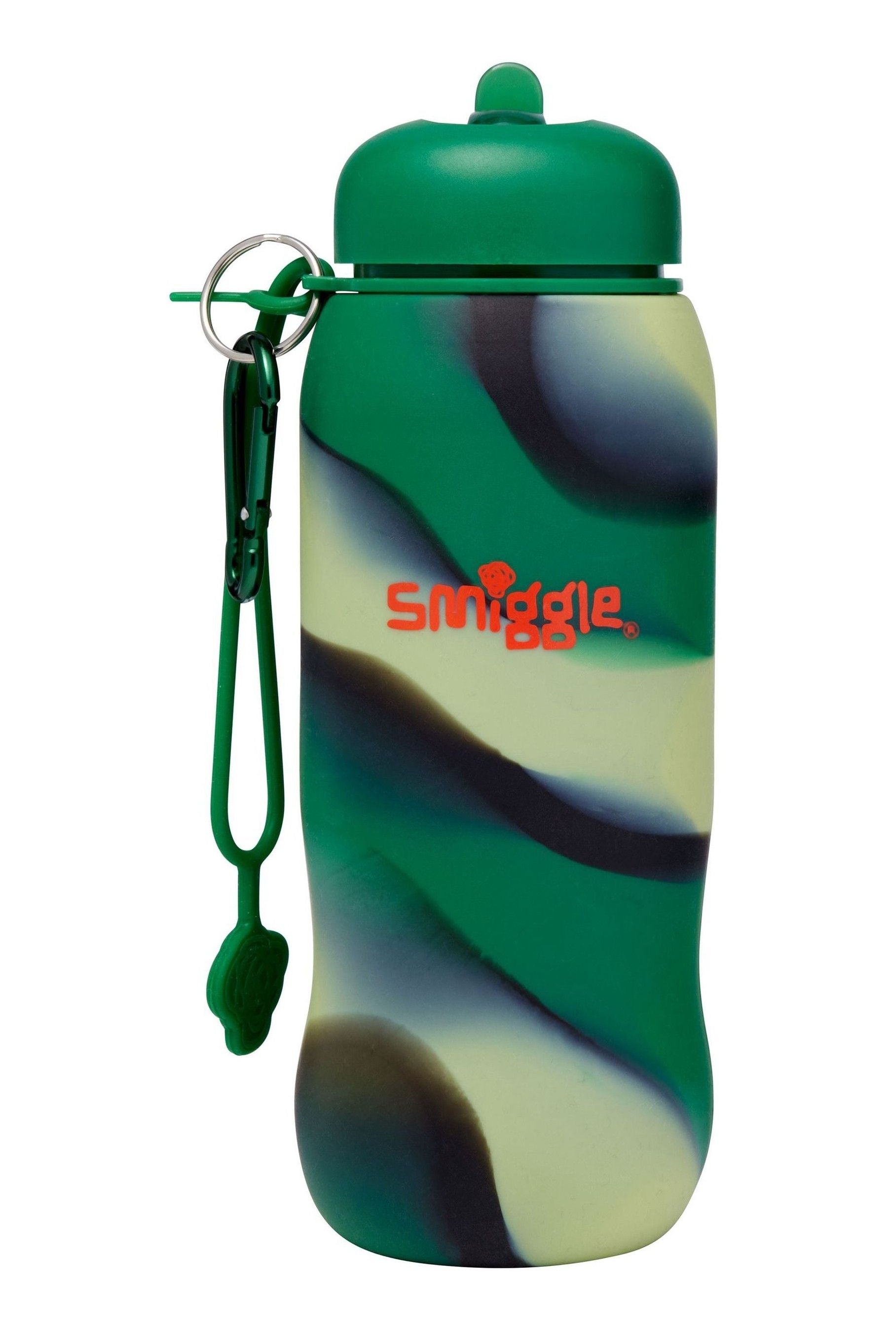 Green Camo Smiggle Vivid Silicone Roll Up Drink Bottle 630ml