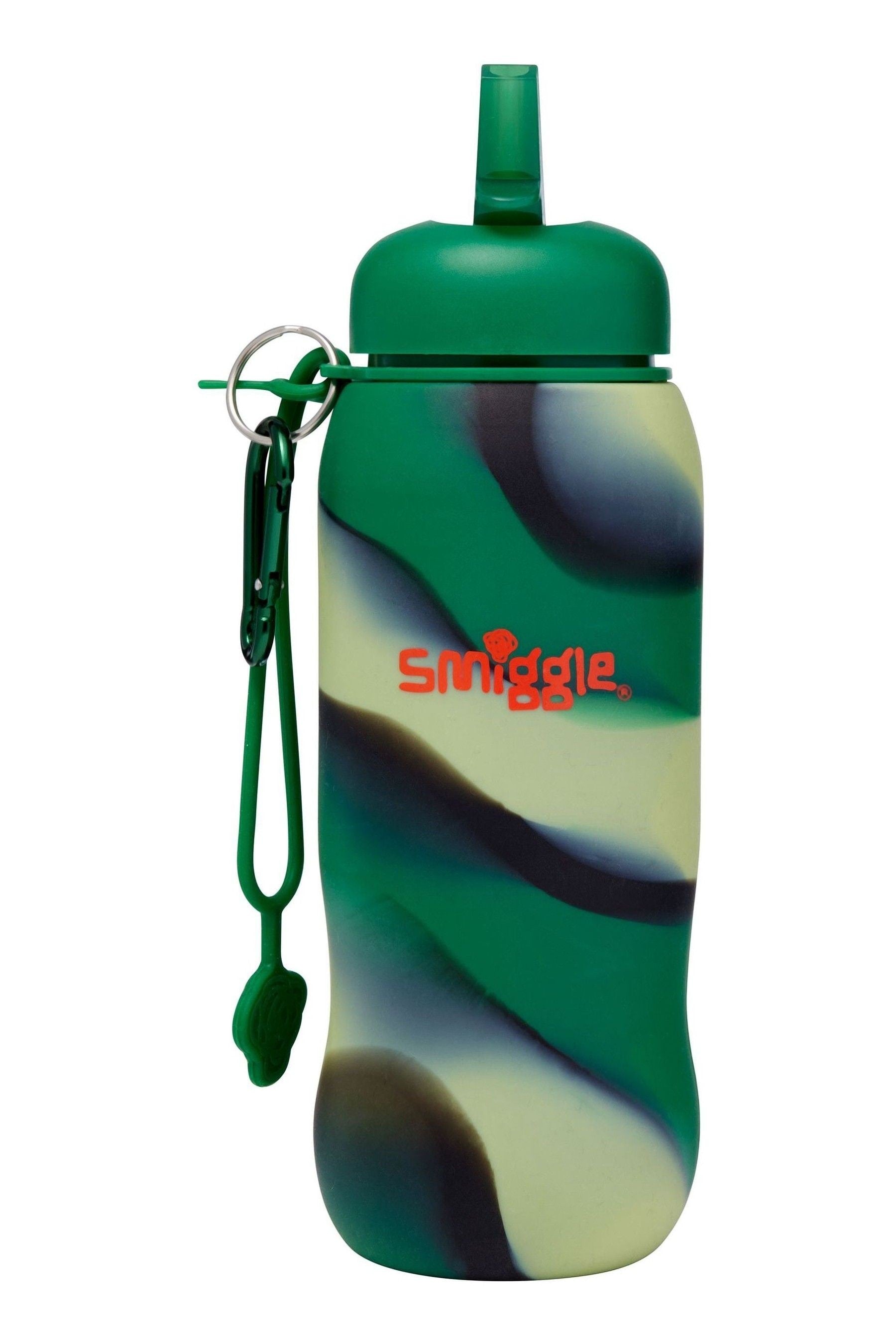 Green Camo Smiggle Vivid Silicone Roll Up Drink Bottle 630ml