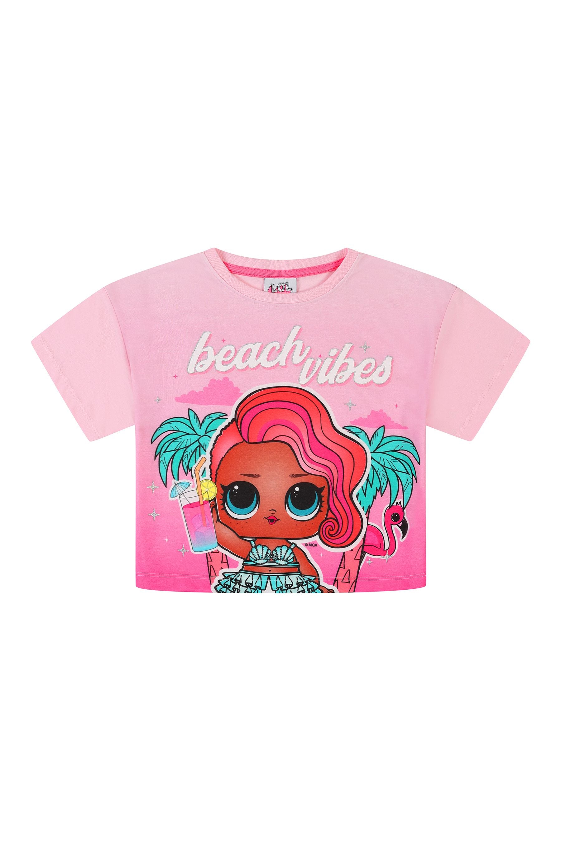 Kid Genius LOL Surprise Beach Vibes Girls Licensing Short Sleeve Long Leg Pyjamas