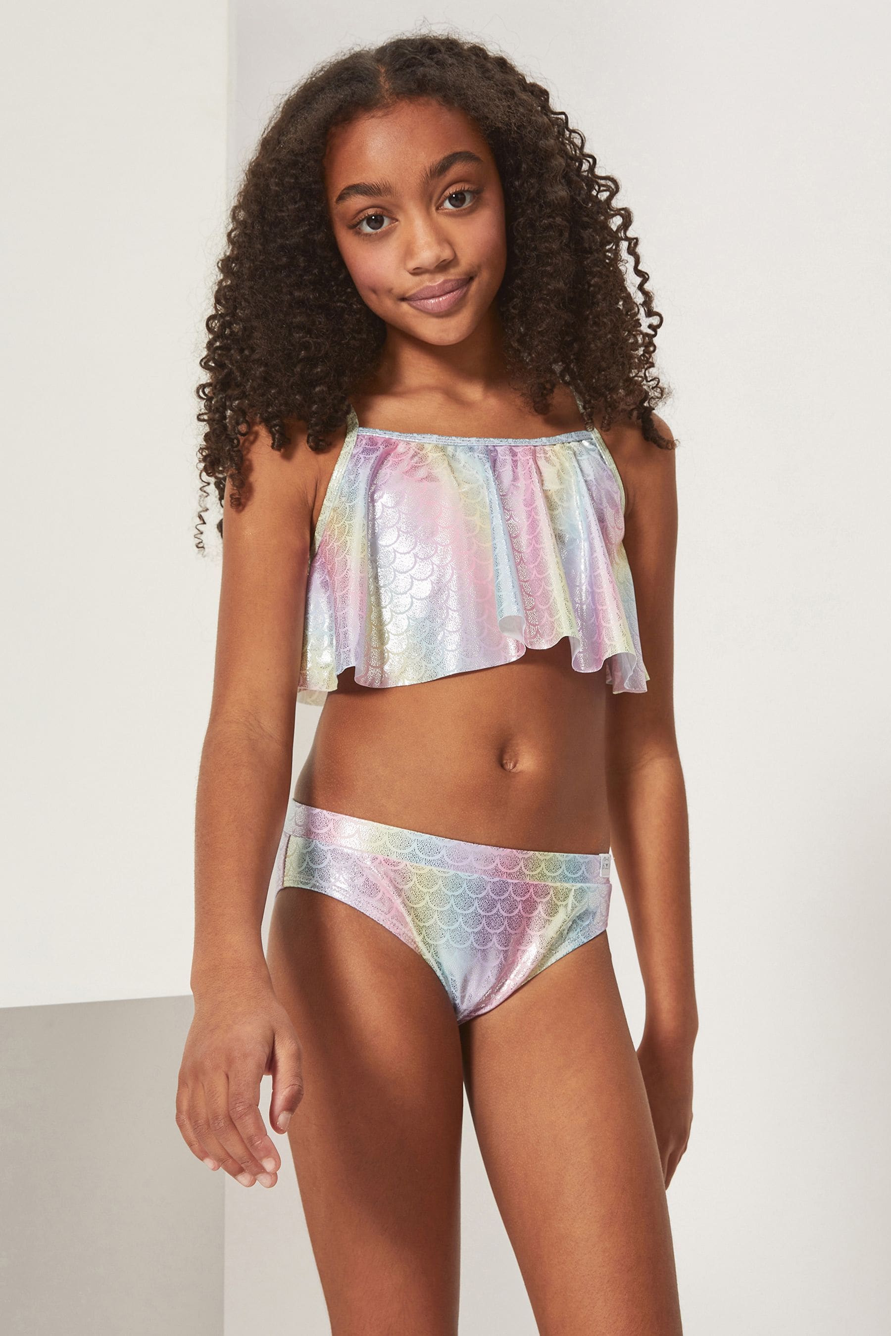 Pink Mermaid Harry Bear Girls Shimmer Tankini