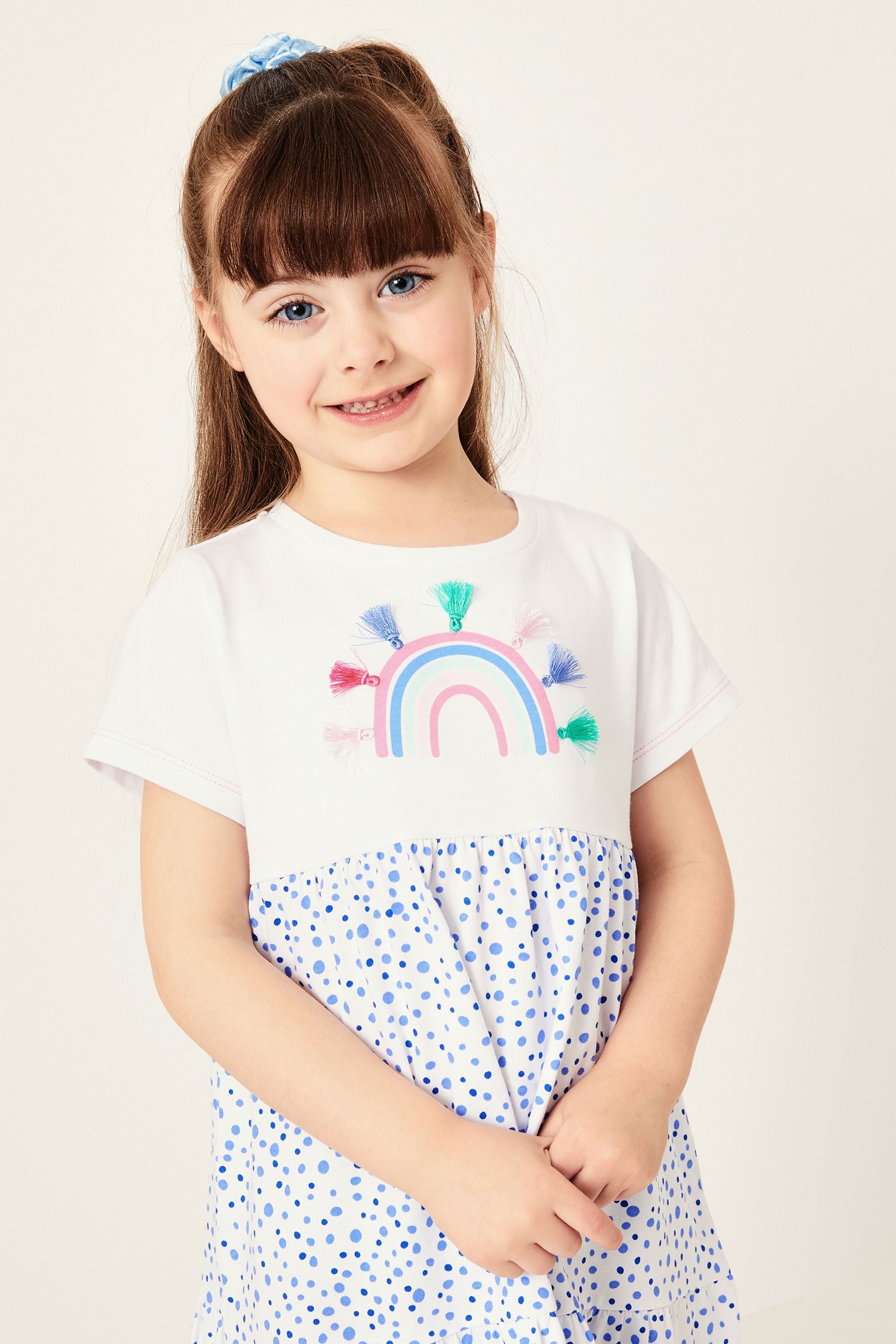 Blue Rainbow Harry Bear Girls Dress