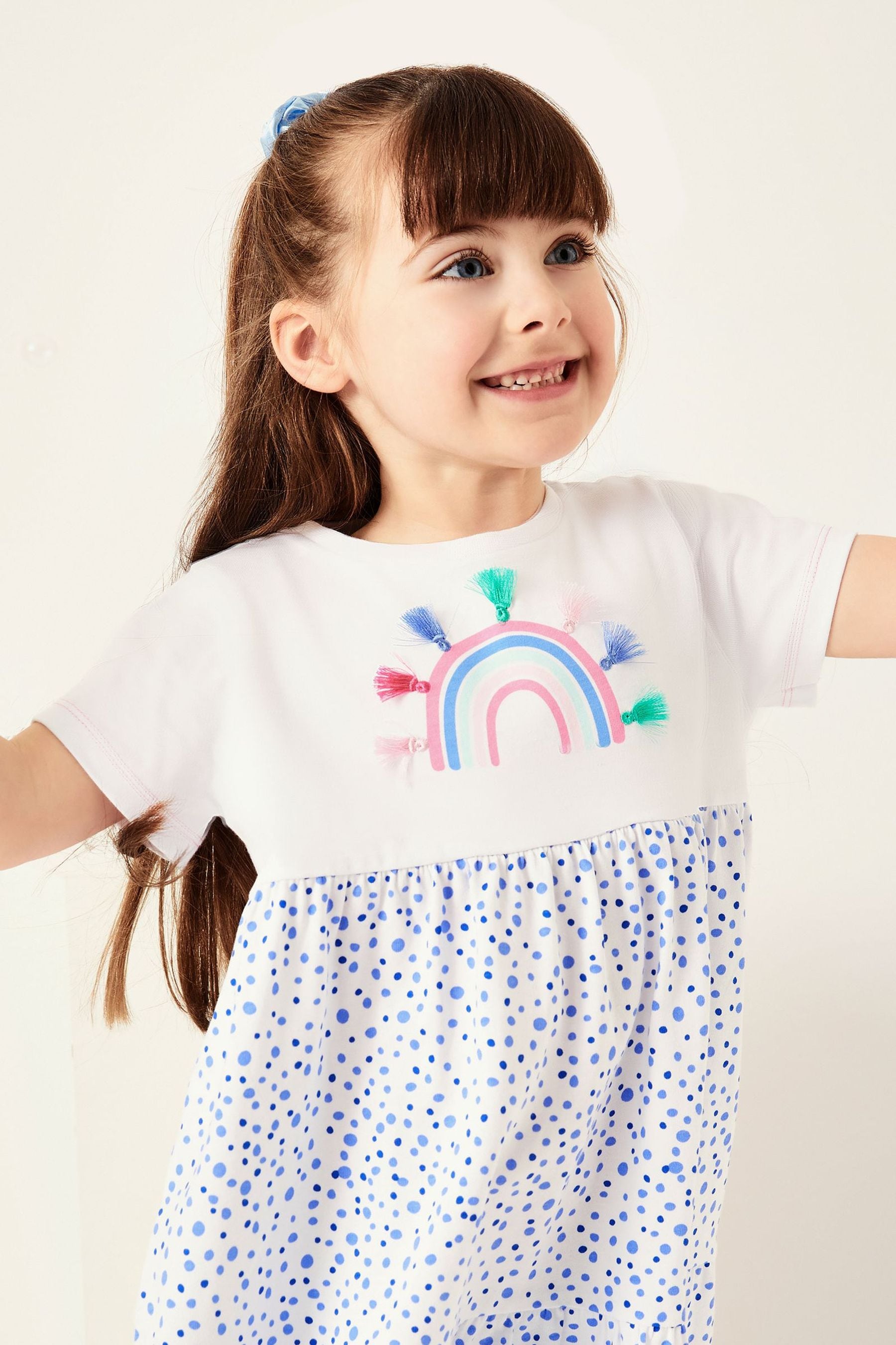 Blue Rainbow Harry Bear Girls Dress