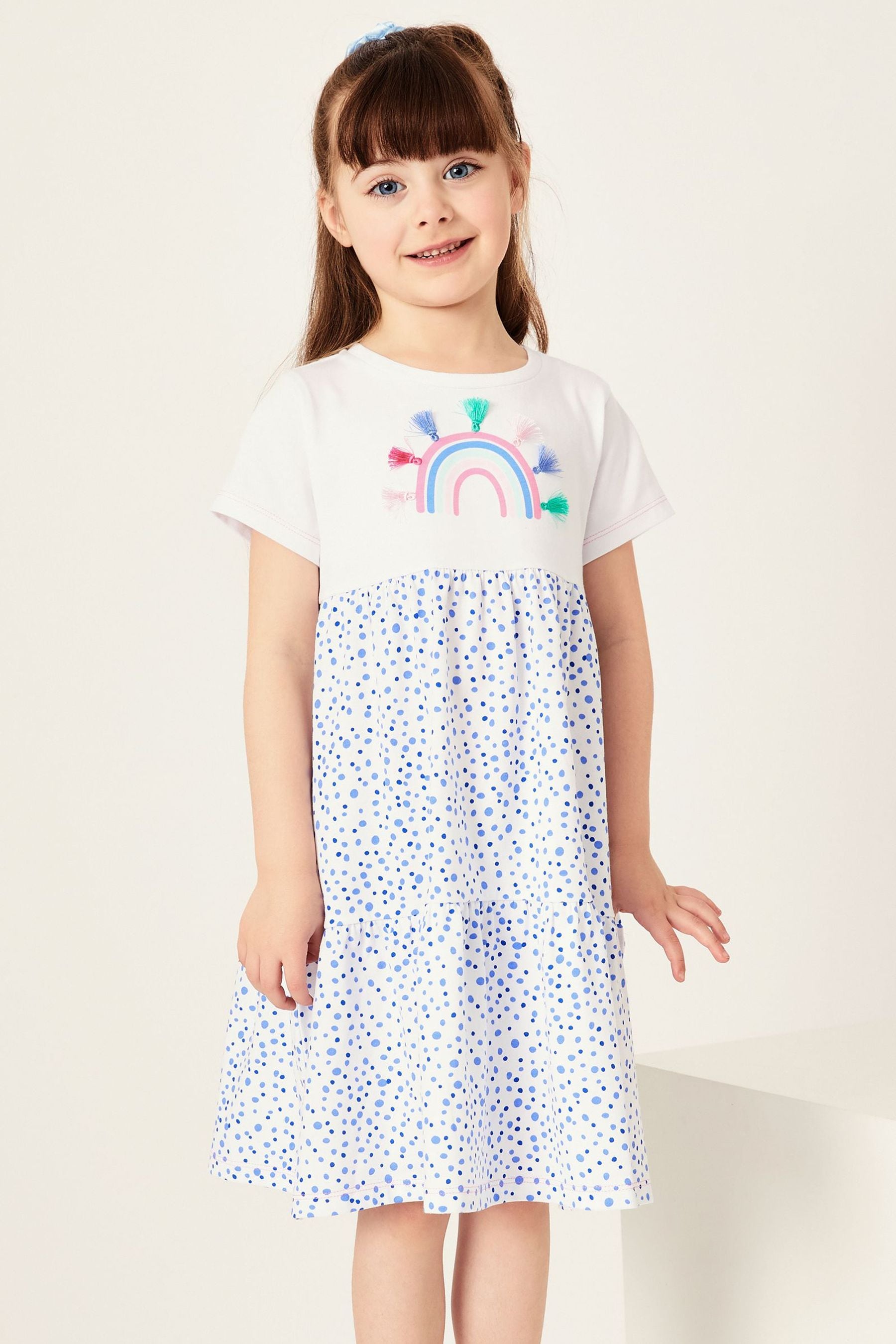 Blue Rainbow Harry Bear Girls Dress