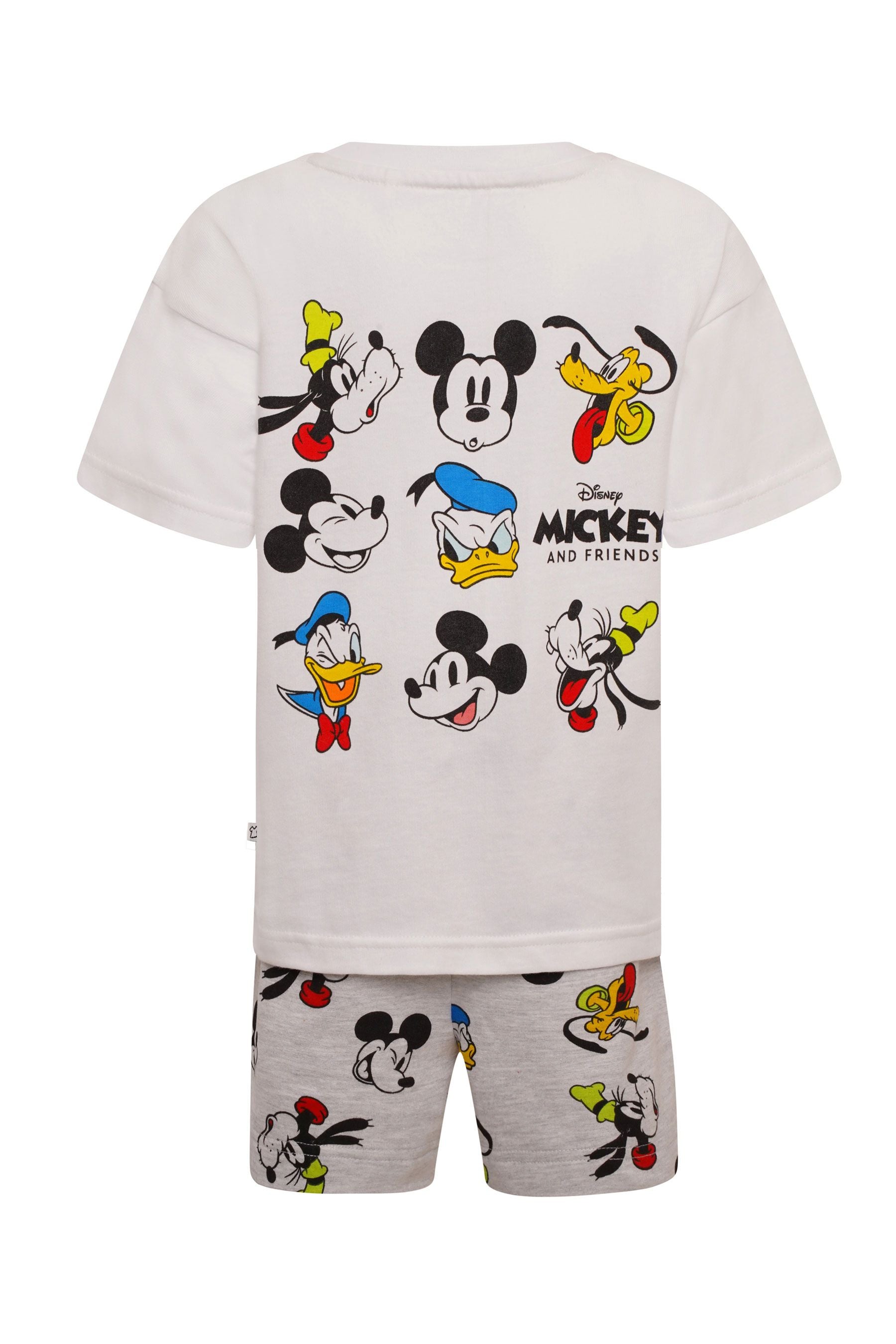 Brand Threads Grey Disney Mickey Mouse Boys BCI Cotton Daywear Set Ages 1-5