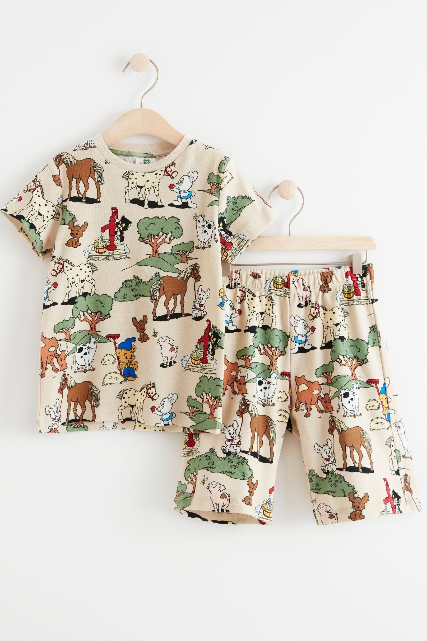 Lindex Cream Farm Animals Print Pyjamas