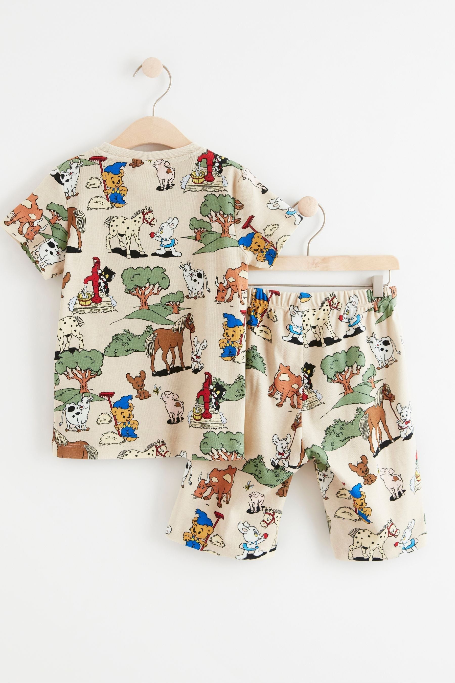 Lindex Cream Farm Animals Print Pyjamas