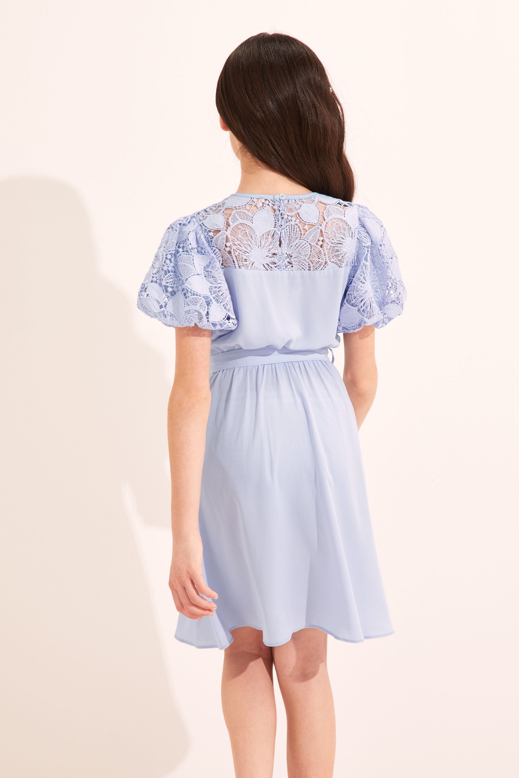 Blue Lipsy Lace Yoke Dress