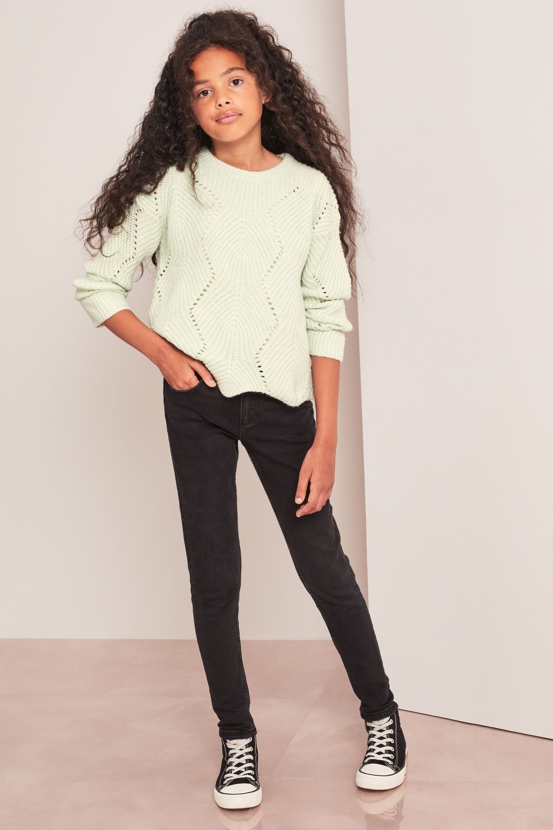 Green Lipsy Scallop Stitch Jumper