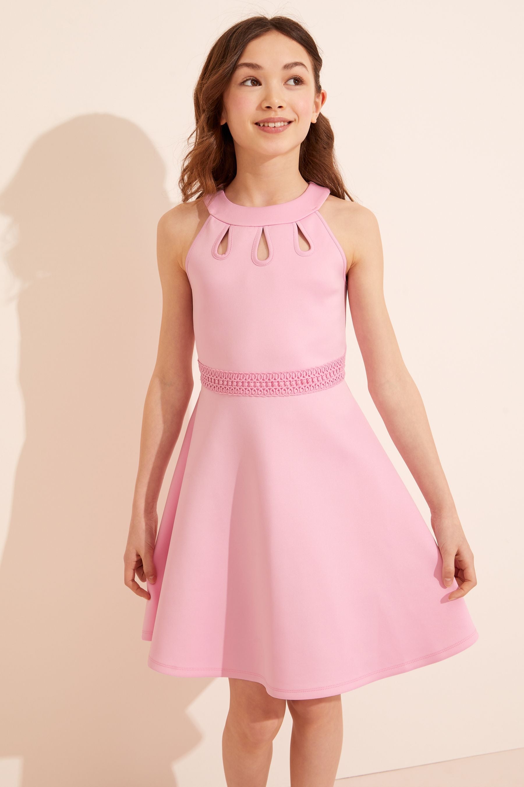 Pink Lipsy Halter Cut Out Scuba Dress