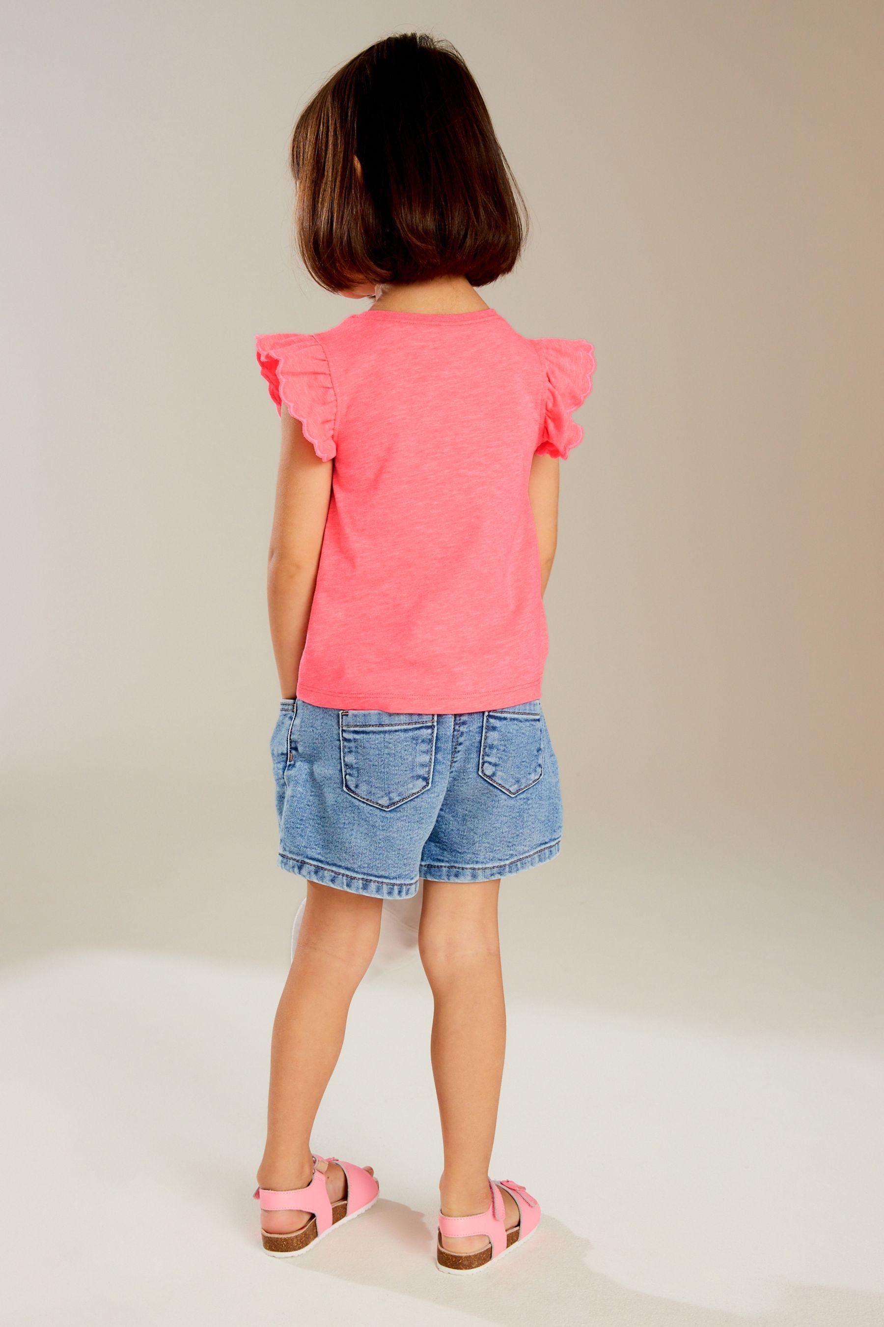 Coral Pink Scallop Vest (3mths-7yrs)