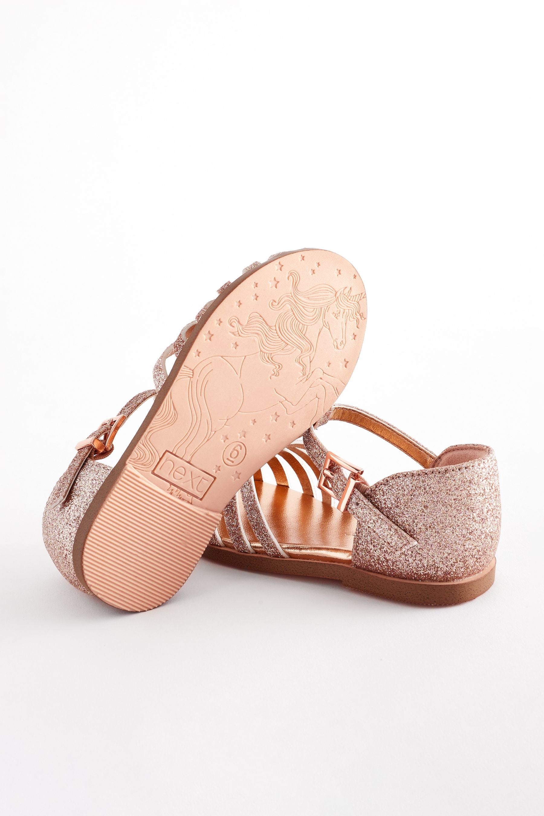 Pink Glitter Fisherman Occasion Sandals